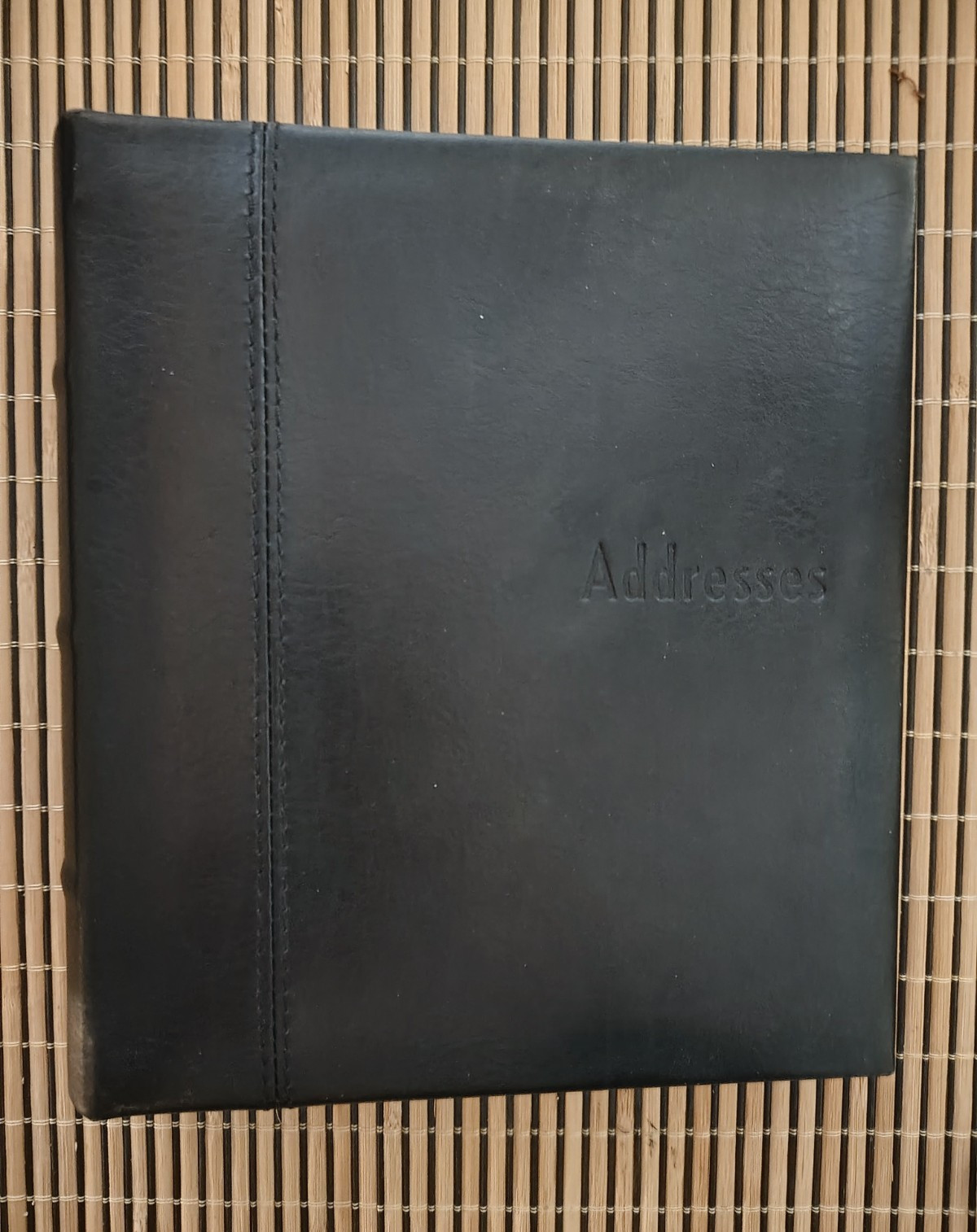 Black Leather Address Book Ring Binder w/ A-Z Alphabetical Index Tabs & Calendar Black Leather Address Book Ring Binder w/ A-Z Alphabetical Index Tabs & Calendar