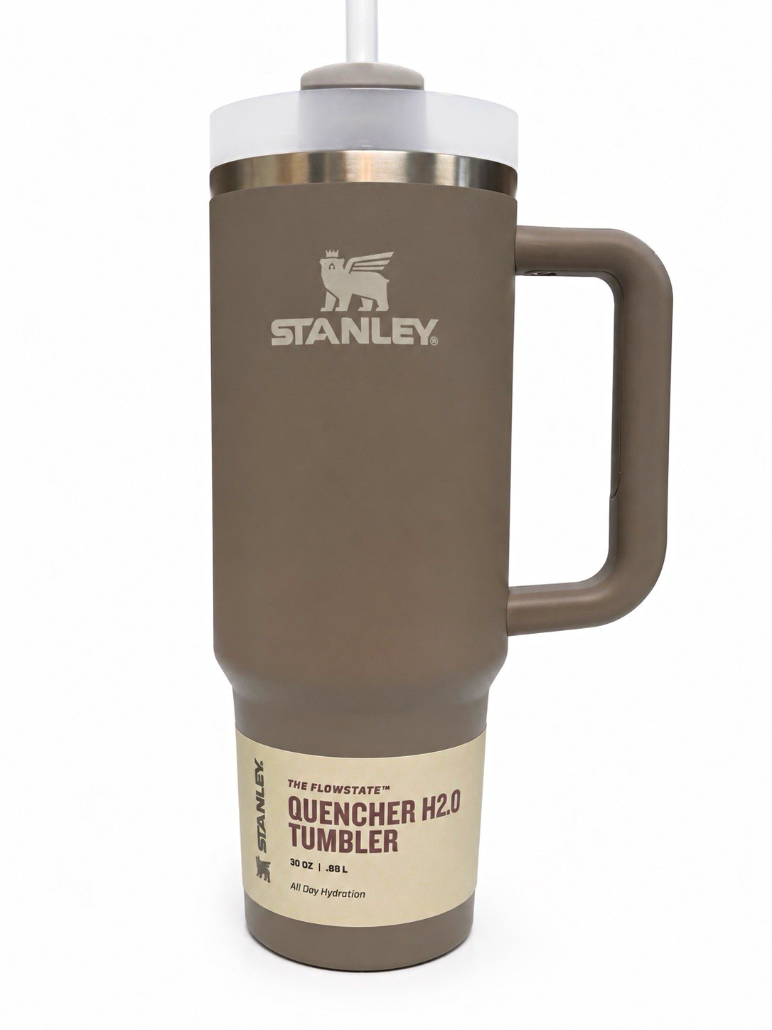 Stanley Quencher H2.0 30 oz Gray Tumbler with Handle, Drink-Through Lid, Straw
