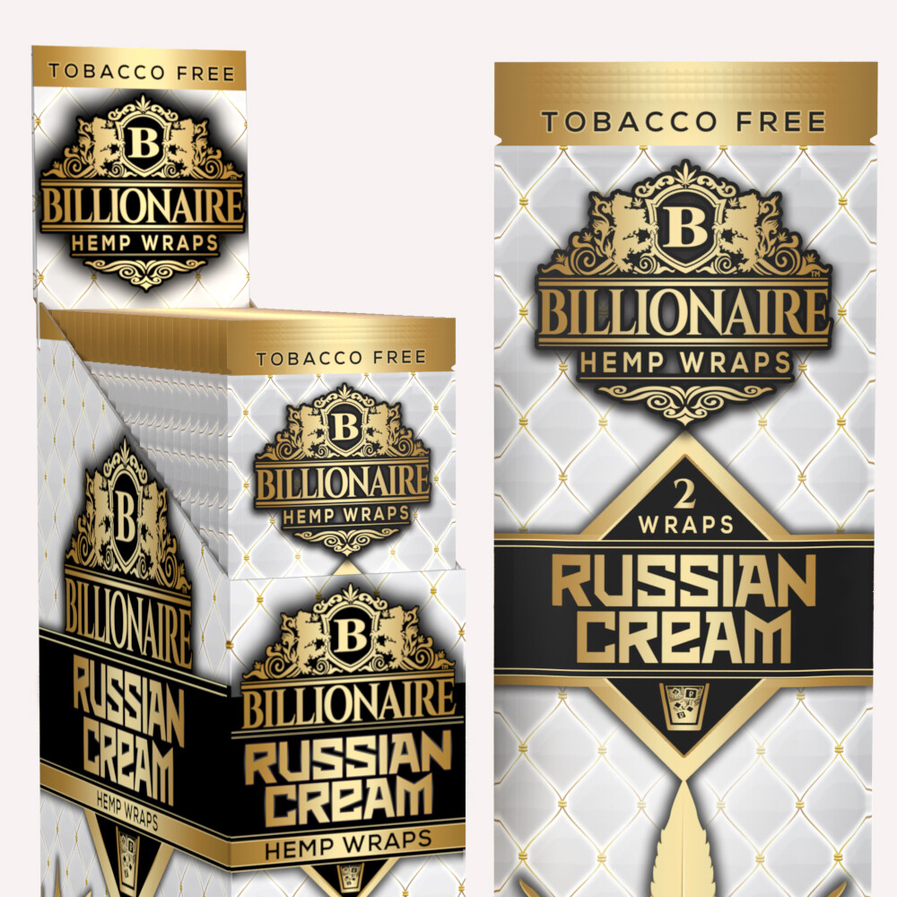 Billionaire Wraps - White Russian Cream Rolling Paper - (Box of 25 Pouches) Billionaire Wraps - White Russian Cream Rolling Paper - (Box of 25 Pouches)