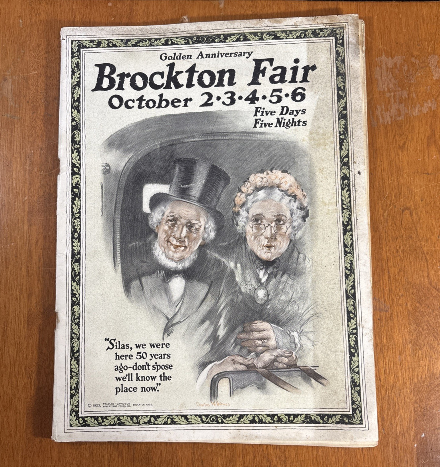 Antique 1923 Brockton Massachusetts Fair Program Horse Agricultural Shows