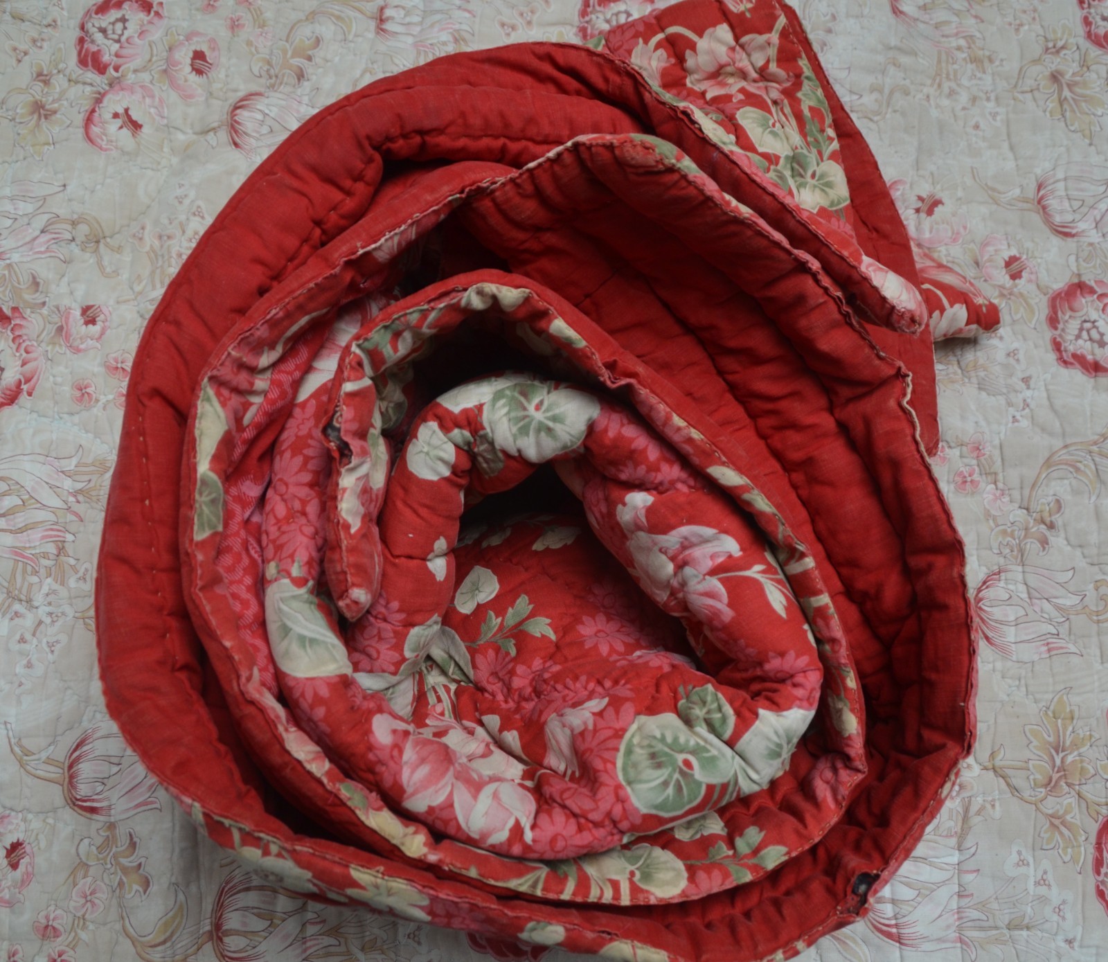 antique French pure cotton Provencal quilt or boutis antique French pure cotton Provencal quilt or boutis