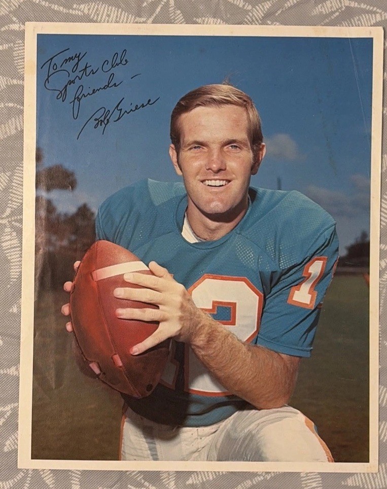 Vintage 1975 Topps Sports Club Bob Griese Miami Dolphins 8x10 Promo Photo NFL Vintage 1975 Topps Sports Club Bob Griese Miami Dolphins 8x10 Promo Photo NFL