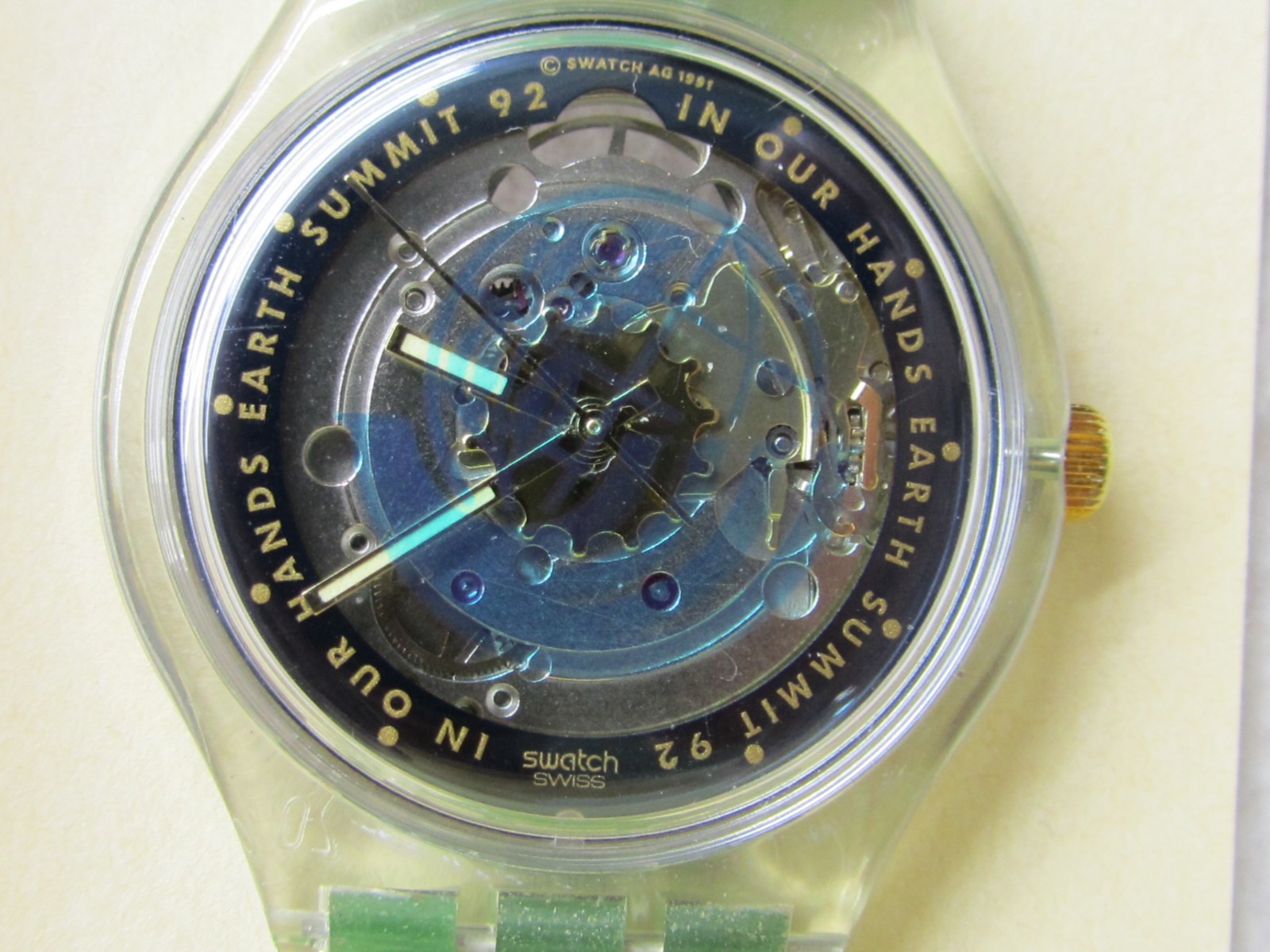 Swatch EARTH SUMMIT \'92 Automatic 23 jewel wristwatch in the case with papers