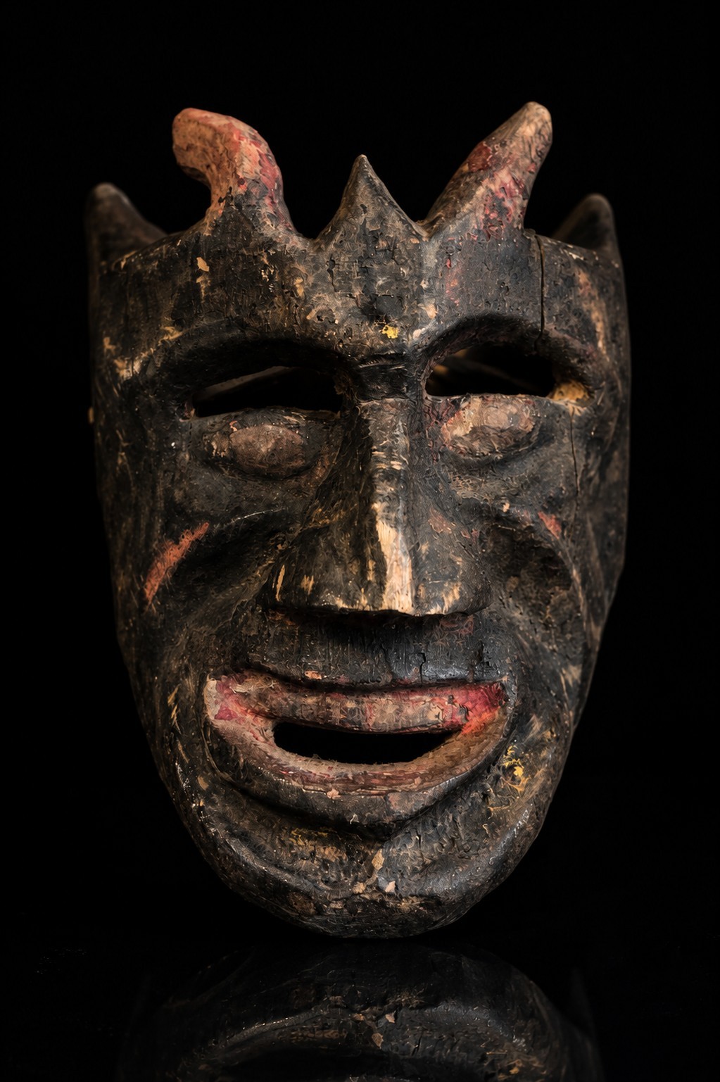 Senufo Kpeliye\'e Wooden Mask Spiked Crown Poro Society Ivory Coast Estate