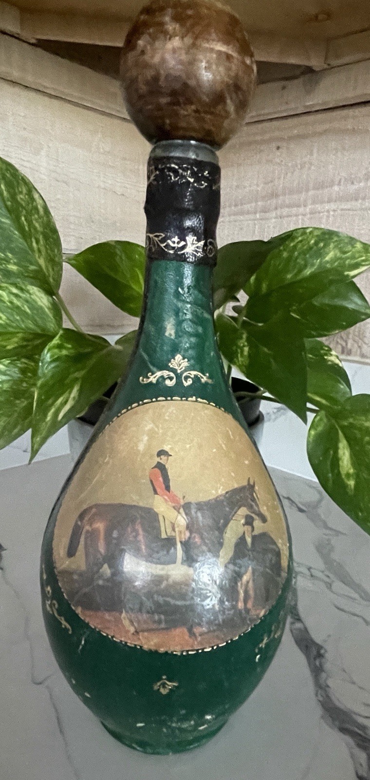 Vintage Mid-Century Italian Leather Decanter