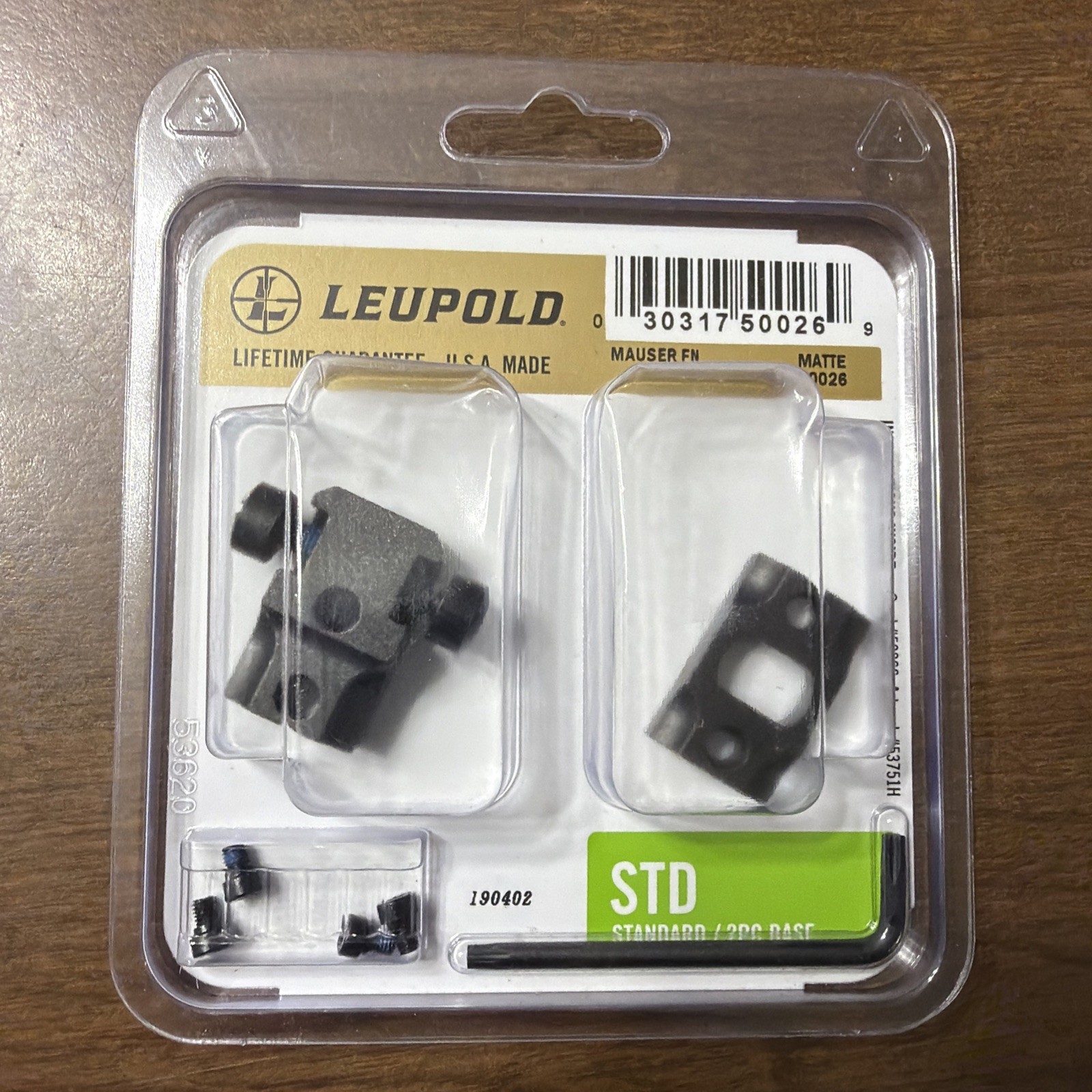 NOS DISCONTINUED Leupold Standard 2 Pc Scope Mount Base Mauser FN Matte 50026 NOS DISCONTINUED Leupold Standard 2 Pc Scope Mount Base Mauser FN Matte 50026