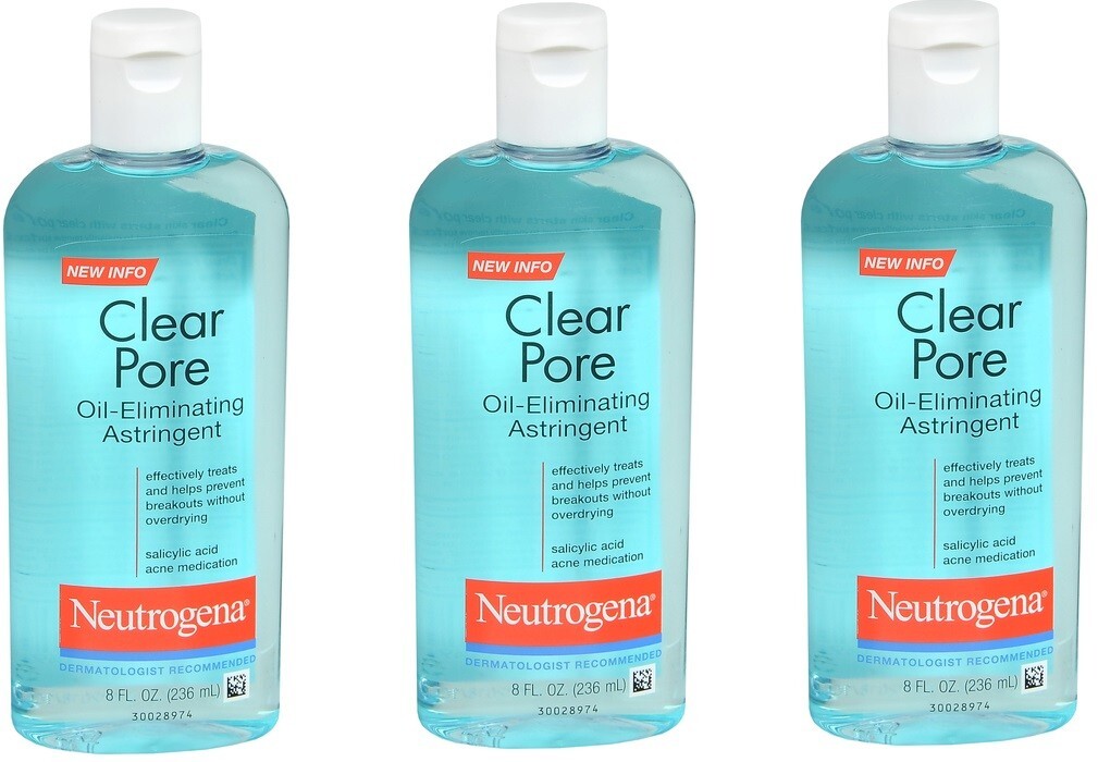 Neutrogena Clear Pore Oil Eliminating Astringent, 8 Oz(3 Pack)