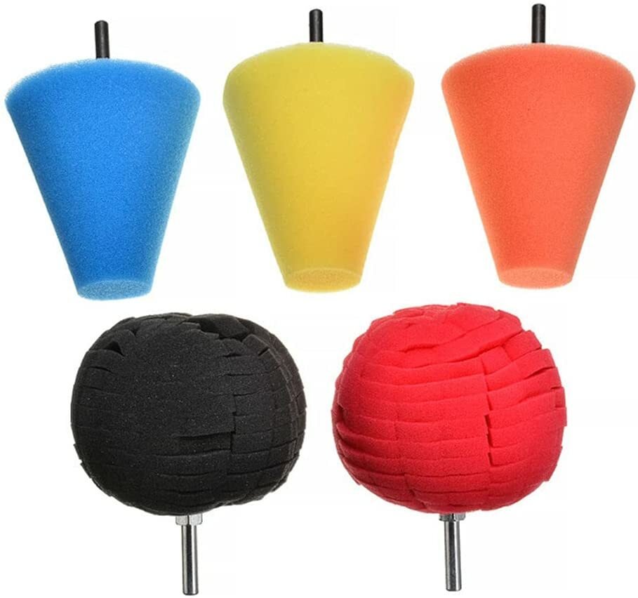 Foam Drill Polishing Cone Ball Pads Kit Car Hub Waxing Buffing Wheel Polisher 4\ Foam Drill Polishing Cone Ball Pads Kit Car Hub Waxing Buffing Wheel Polisher 4\