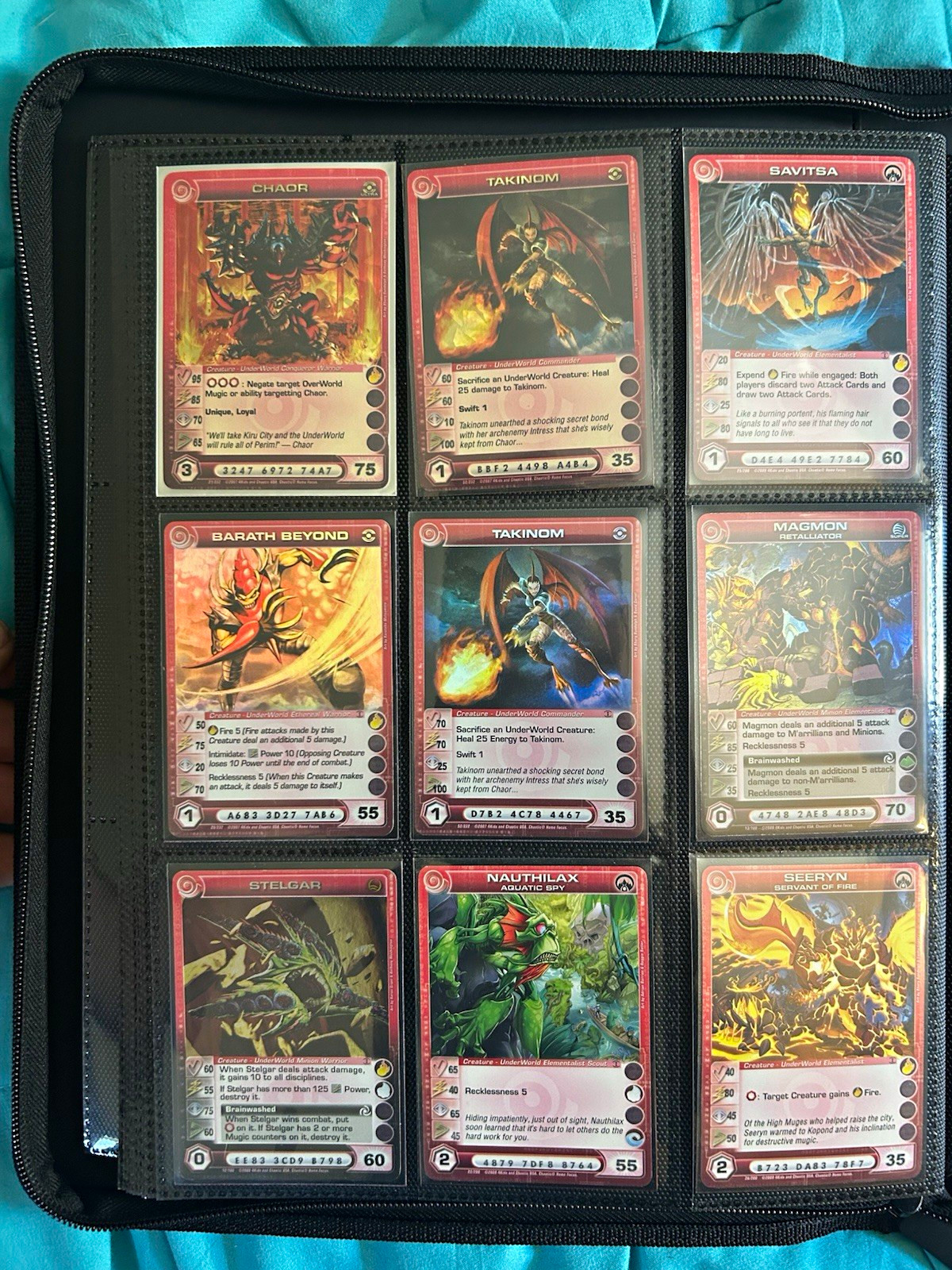 4Kids Chaotic Creature Card Lot of 9 Binder Page Chaor Takinom Savitisa