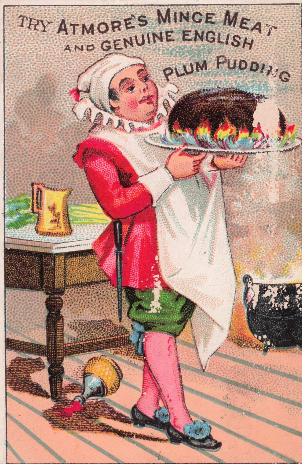 Antique Atmore\'s Mince Meat & Plum Pudding Chicago Illinois Trade Card