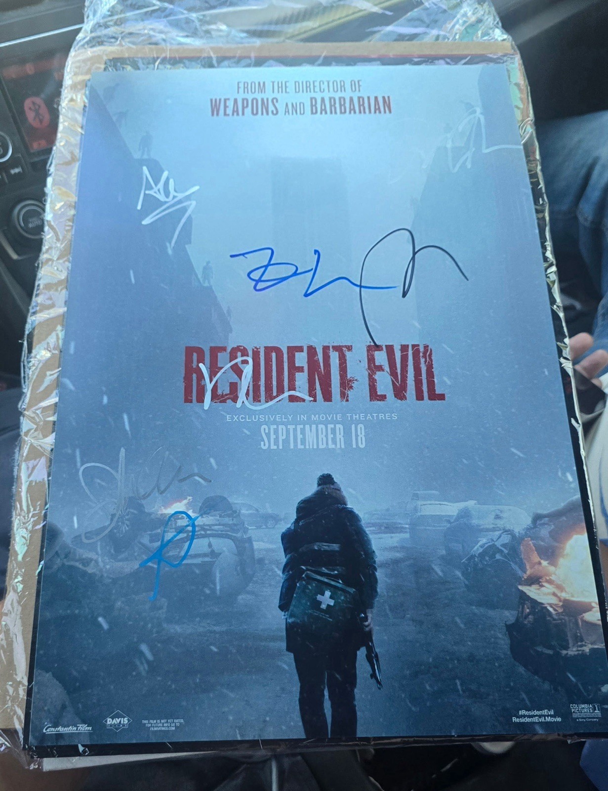 Resident Evil 2026 11x17 poster signed by Zach Cregger Austin Abram’s +cast