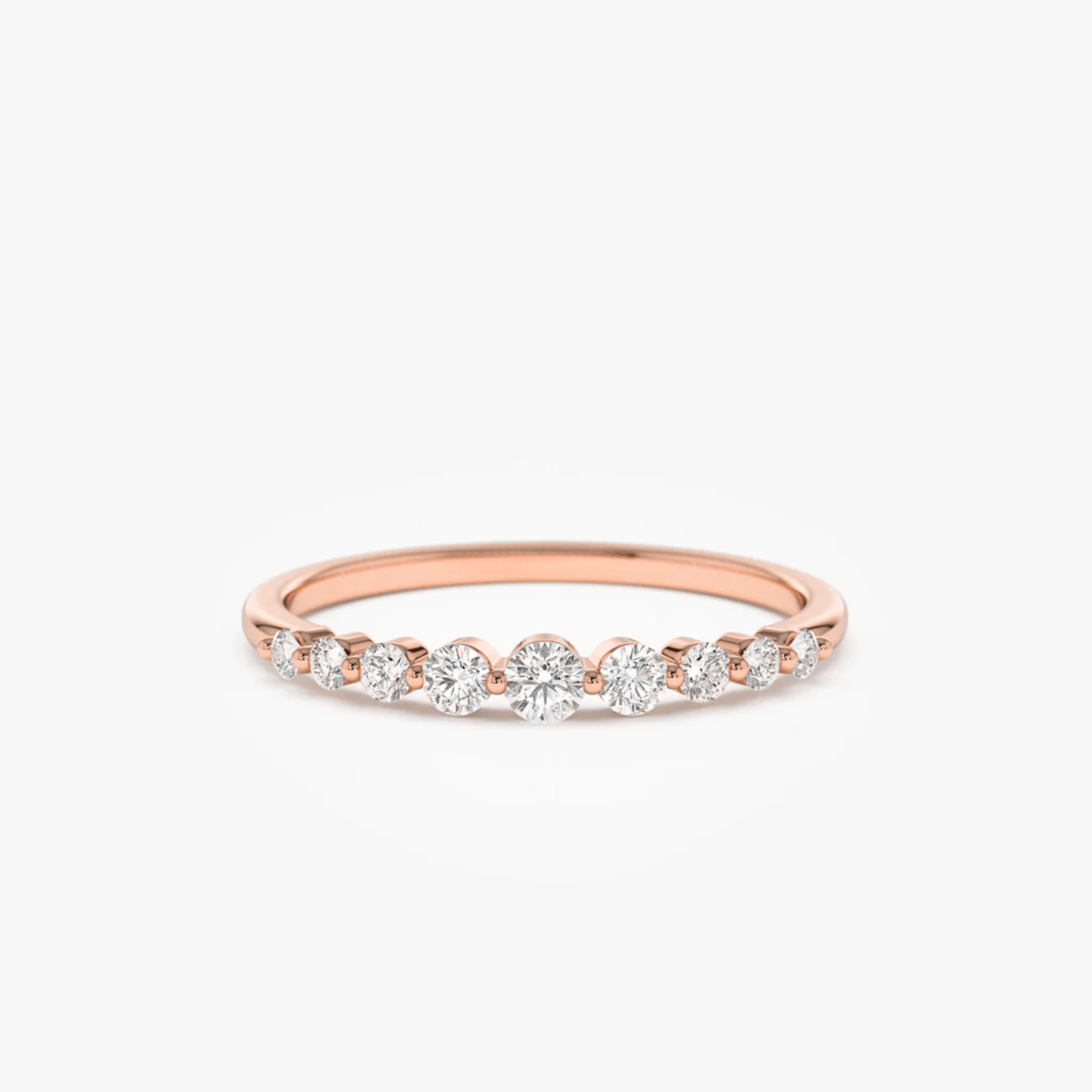 0.22 Ct Natural Round Cut Diamond Eternity Wedding Band Ring 14k Rose Gold