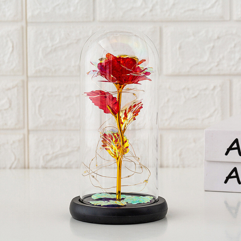 Eternal Forever Galaxy Rose Flower In Glass Dome LED Light Valentine\'s Day Gift Eternal Forever Galaxy Rose Flower In Glass Dome LED Light Valentine\'s Day Gift