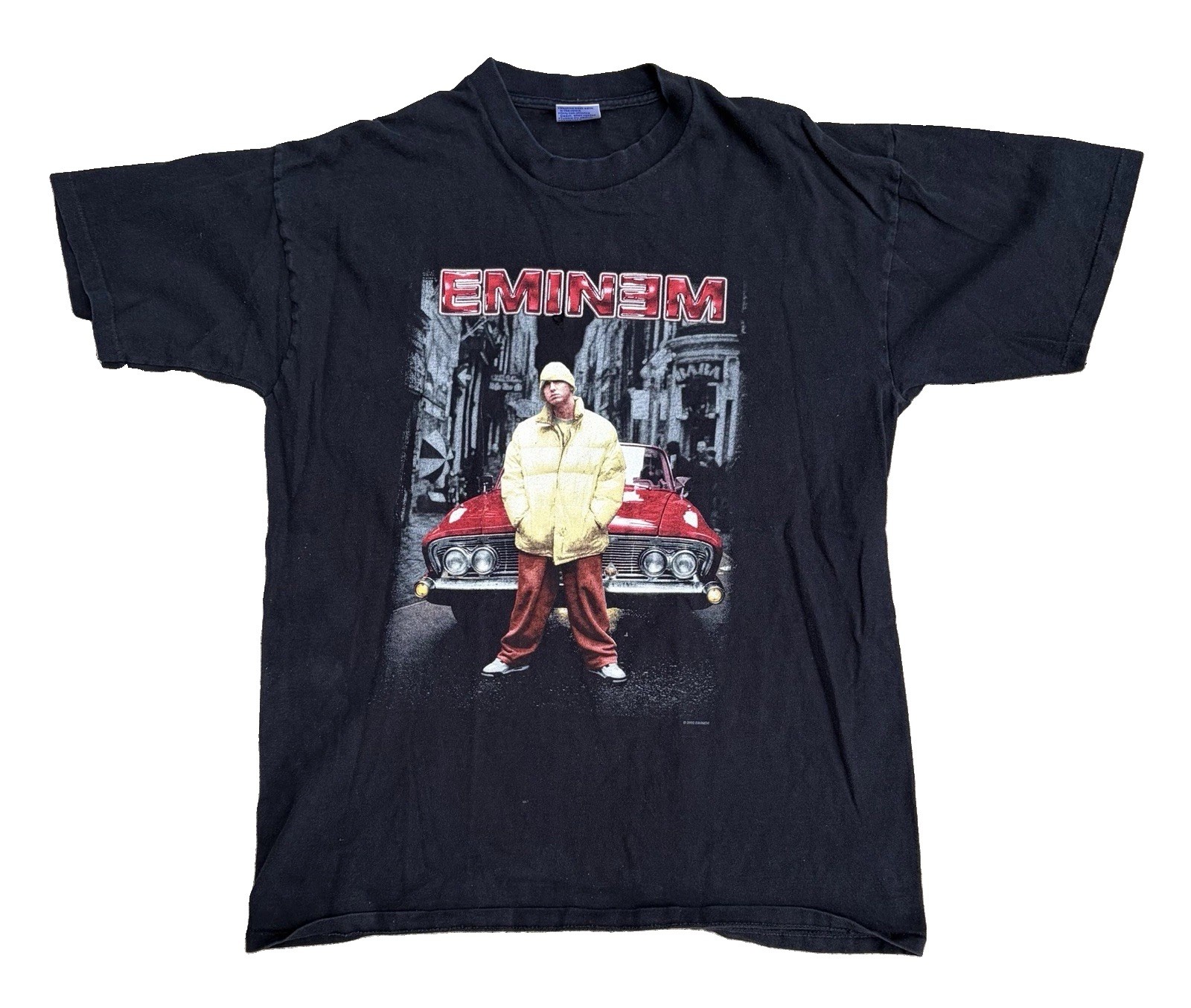 Rare Vintage Eminem Black Graphic T-Shirt All Sport Events 100% Cotton XL
