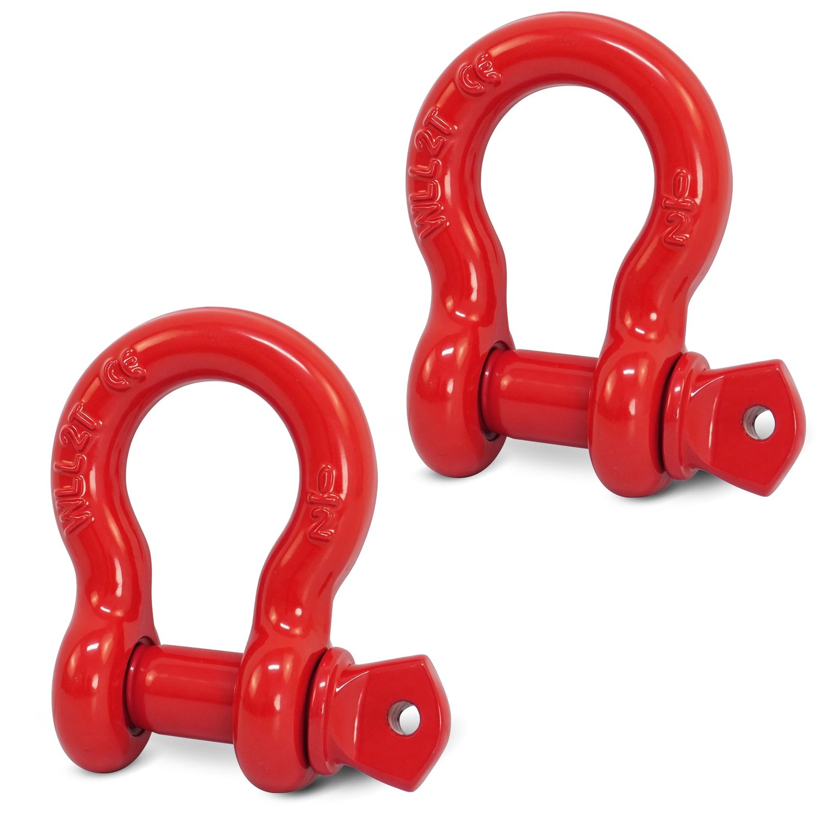 Krytonel 2 Pack Red D Ring Recovery Shackles 1/2\ Krytonel 2 Pack Red D Ring Recovery Shackles 1/2\