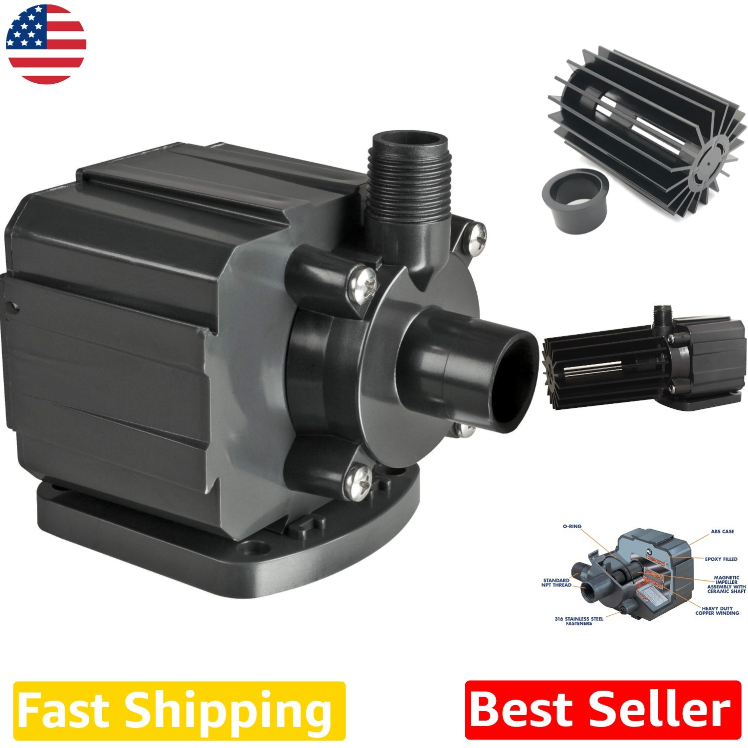 Reliable Pondmaster 500 GPH Pump | / Certified | 10.5 Ft Max Lift | Outdoor