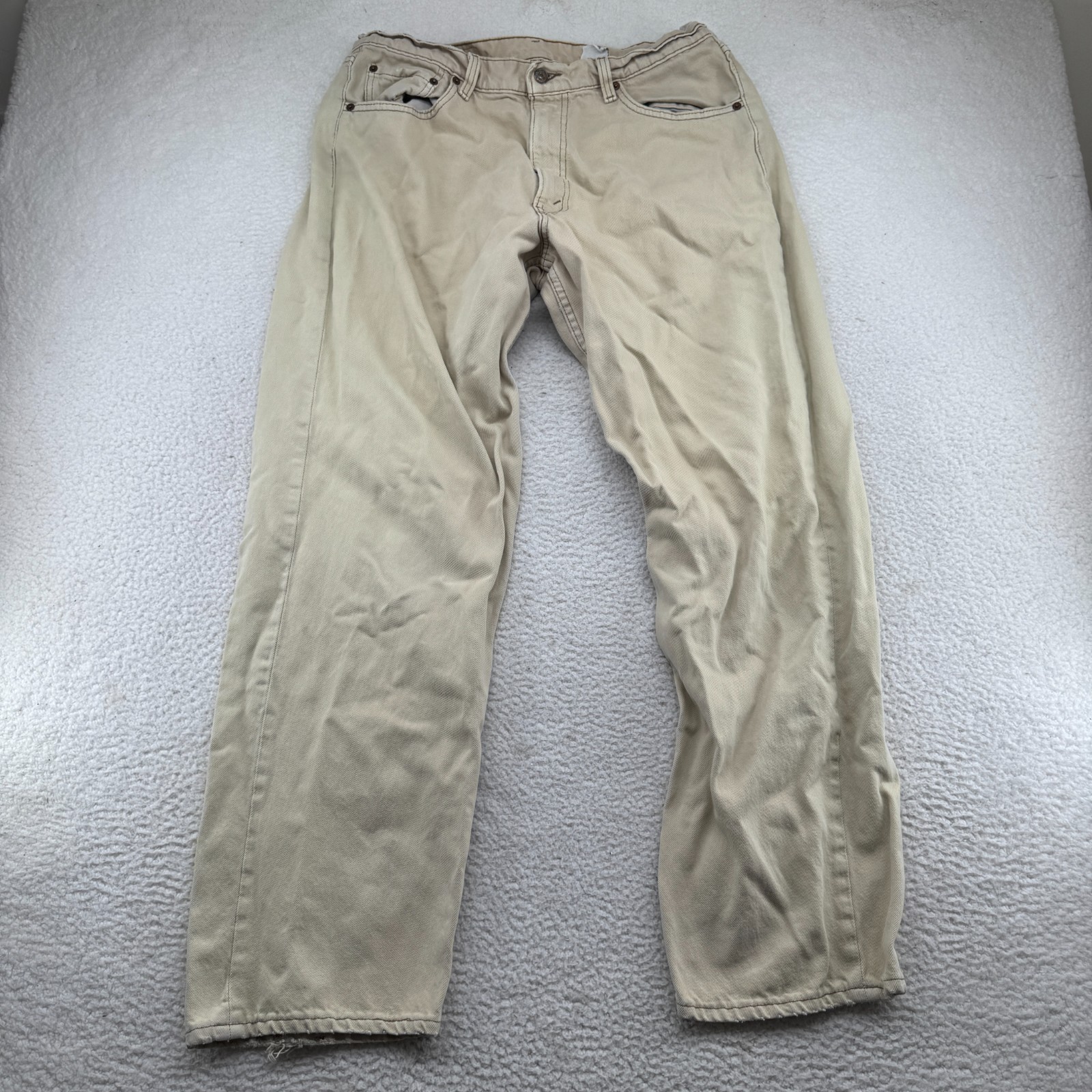 Vintage 1996 Levis 565 Jeans Mens 36x32 (Fit 34x32) Khaki Loose Fit Wide Leg USA