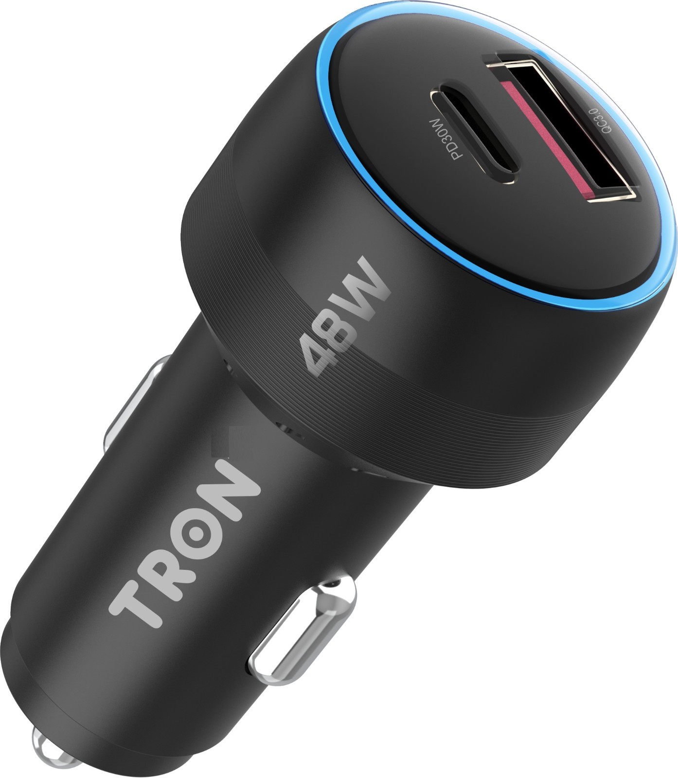 TRON  48W Car Charger Adapter, Fast Charging, Two Port Aluminum Alloy