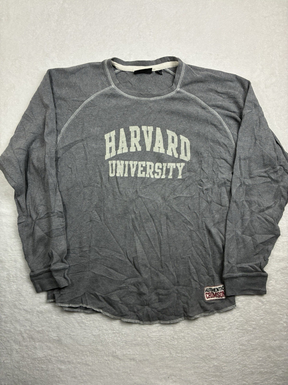 Vintage Harvard University Gray Thermal Size Large