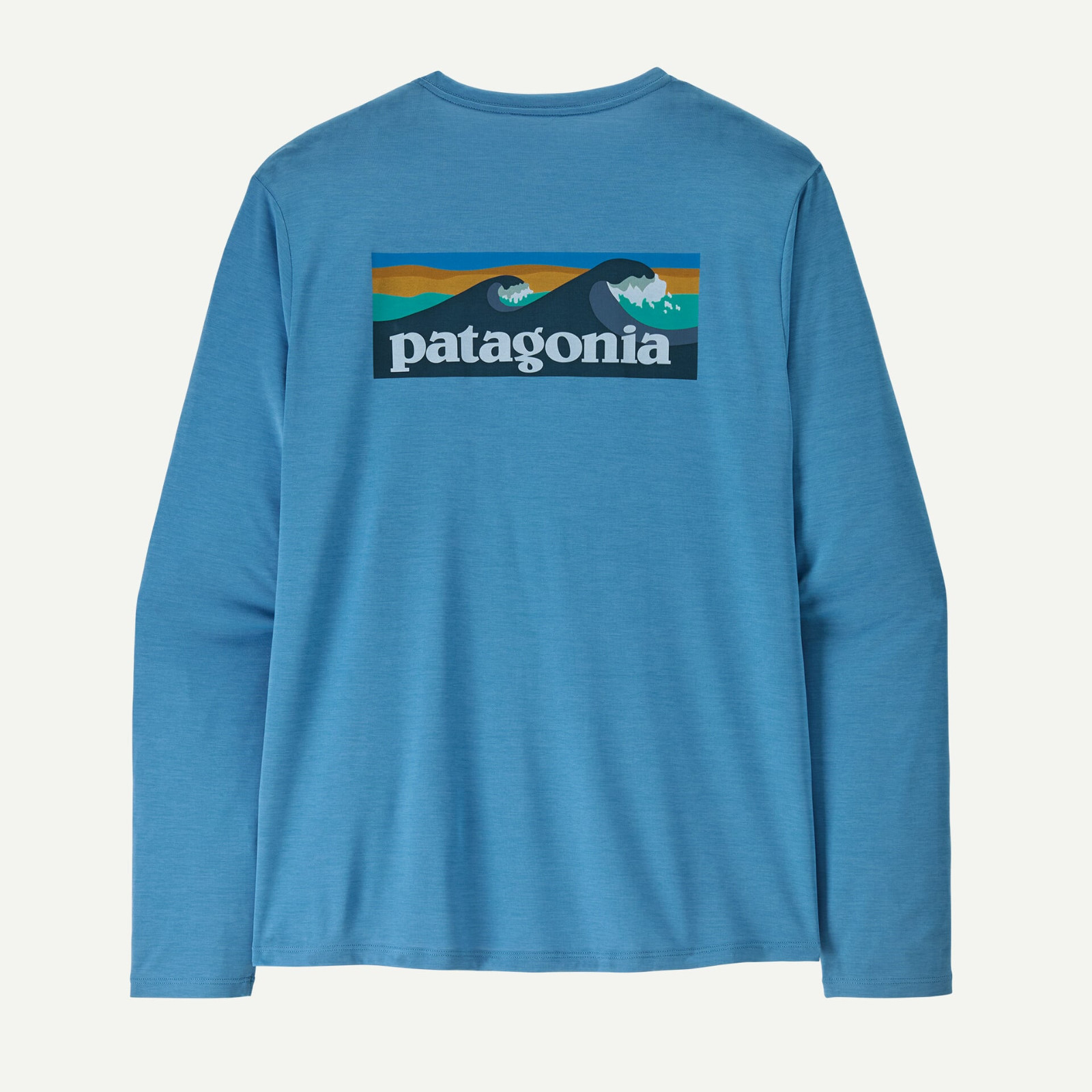 Patagonia Men's Long-Sleeved Capilene® Cool Daily Shirt - Boardshort Logo, Blue