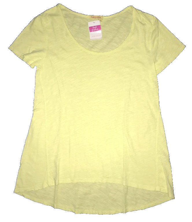FRESH PRODUCE Small Lemon Yellow $52 Cotton Slub Kimmi Luna Scoop Top NWT S
