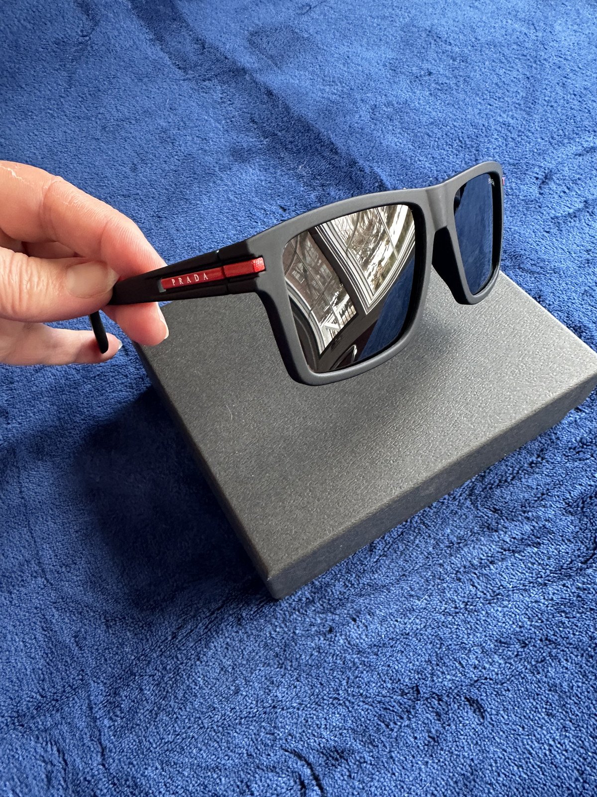 NEW PRADA LINEA ROSSA MEN\'S SUNGLASSES MATTE BLACK