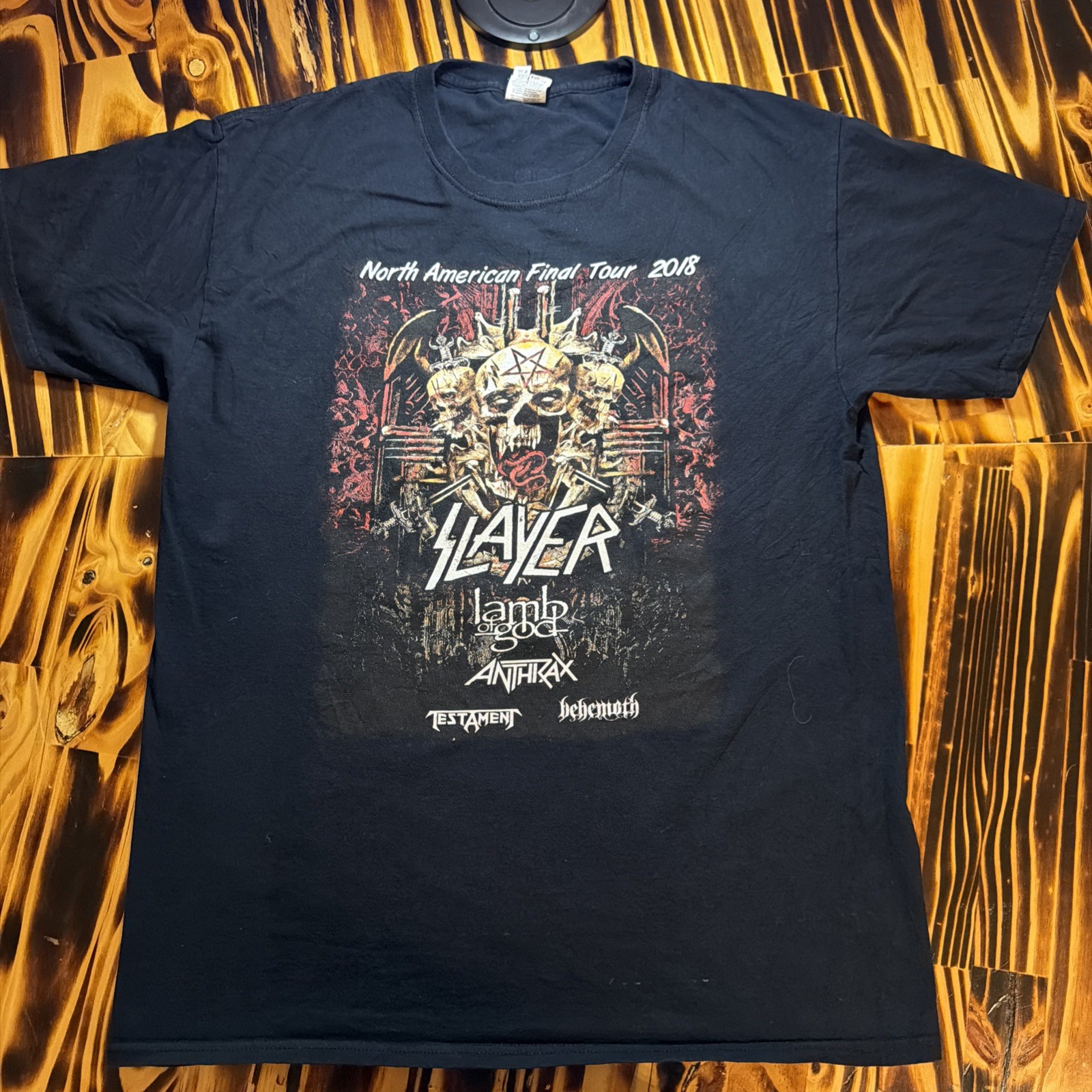 Slayer Final Tour 2018 T Shirt L Lamb of God Anthrax Testament Behemoth Metal