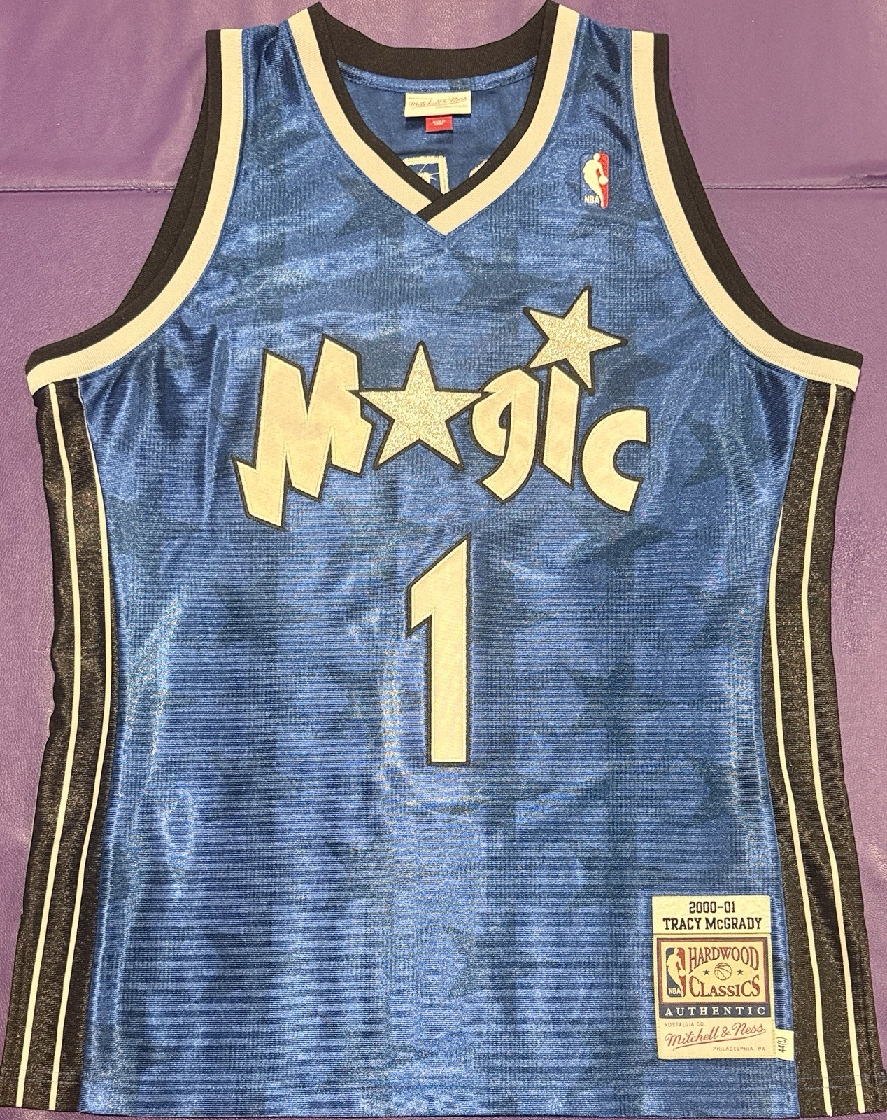 Authentic Anfernee Hardaway #1 Mitchell & Ness 2000-2001 Orlando Magic Jersey 44