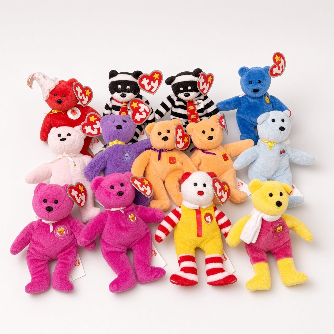 Official TY 2004 McD Teenie Bears 11 of 12 NO FRY +extras 13 total Vintage Rare