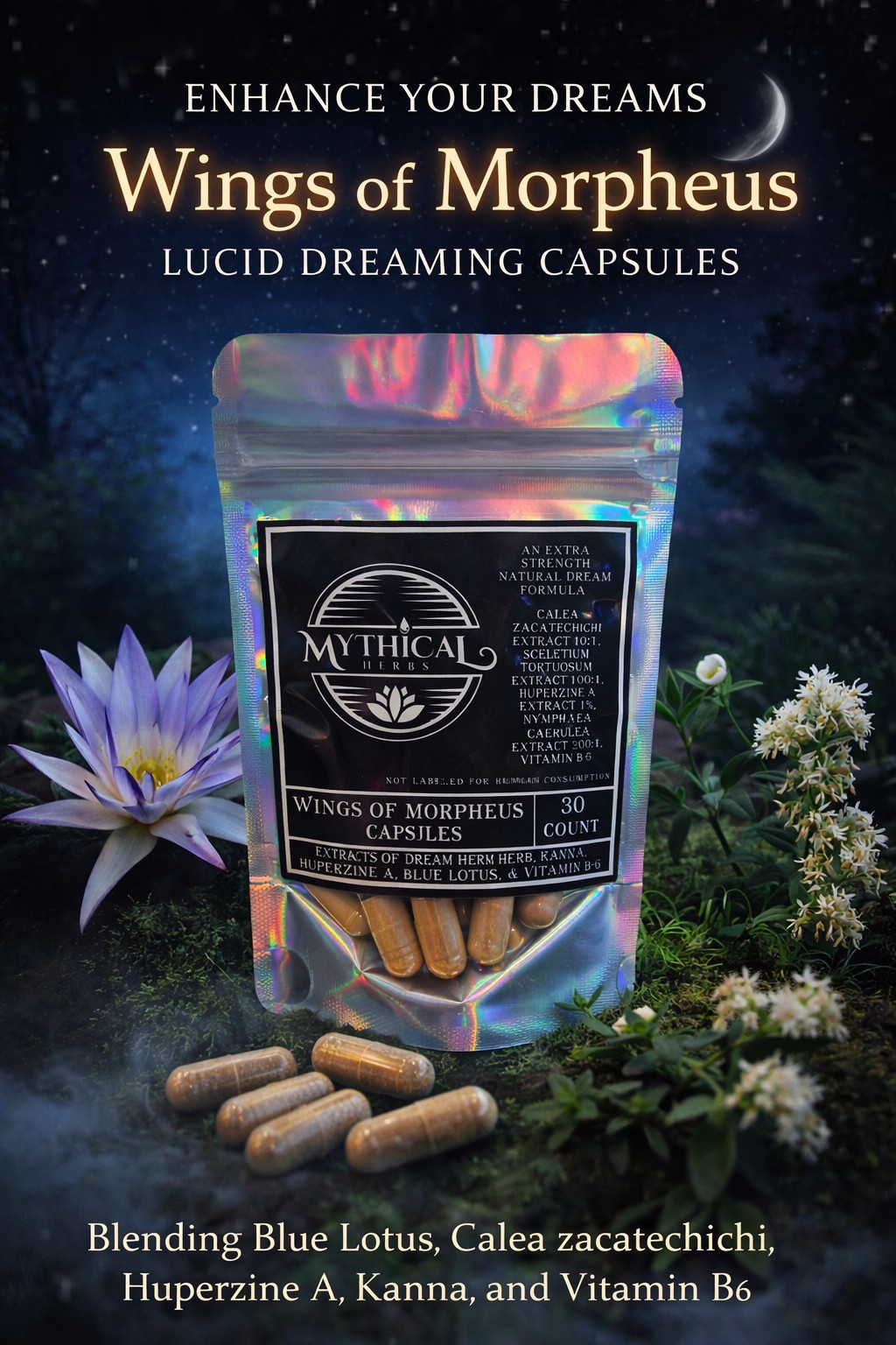 Wings of Morpheus | Lucid Dream blend - Blue lotus, Kanna and Calea Zacatechichi