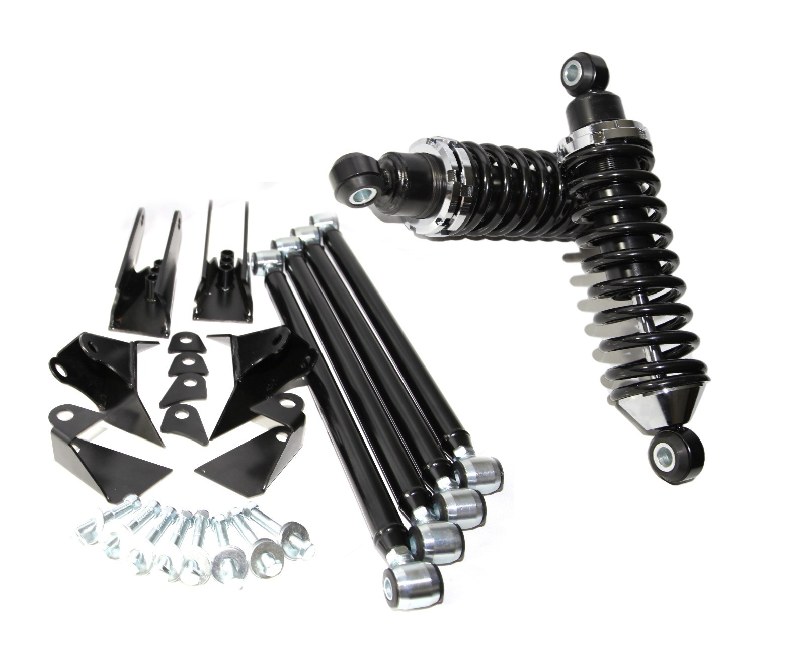 Triangulated 4-Link Rear Suspension w/200 pound Coilover fit 1928-40 Ford Chevy Triangulated 4-Link Rear Suspension w/200 pound Coilover fit 1928-40 Ford Chevy