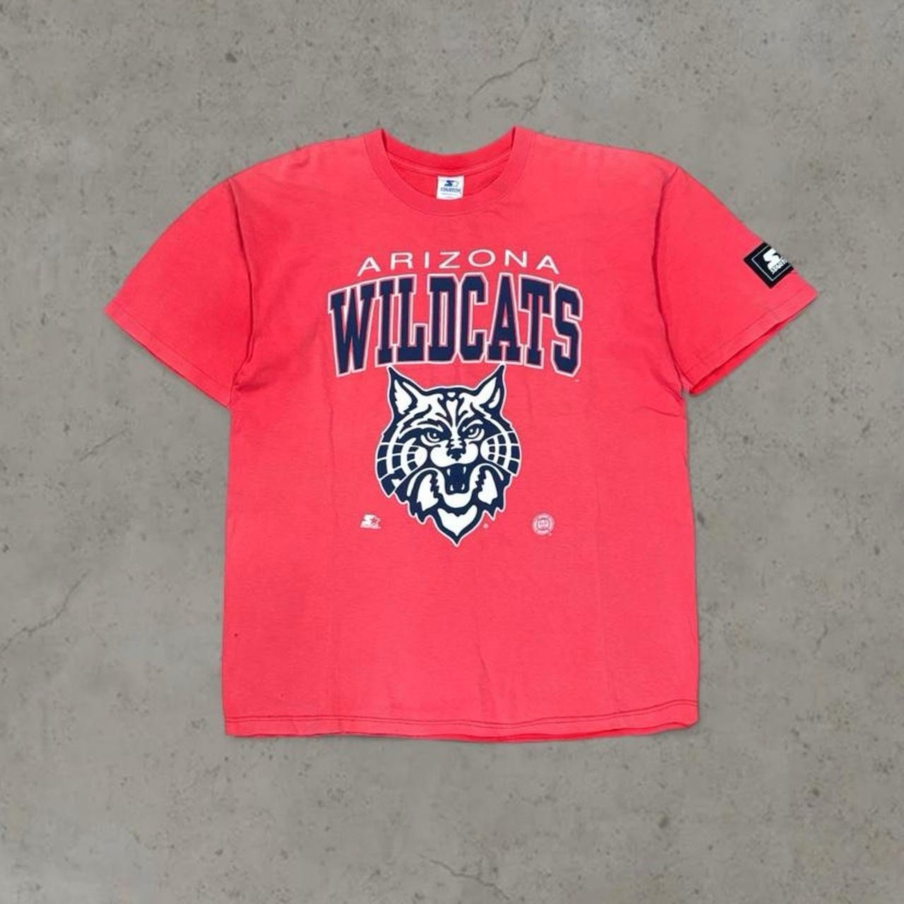 Vintage 90s Starter Arizona Wildcats Faded Red T-Shirt Size Large