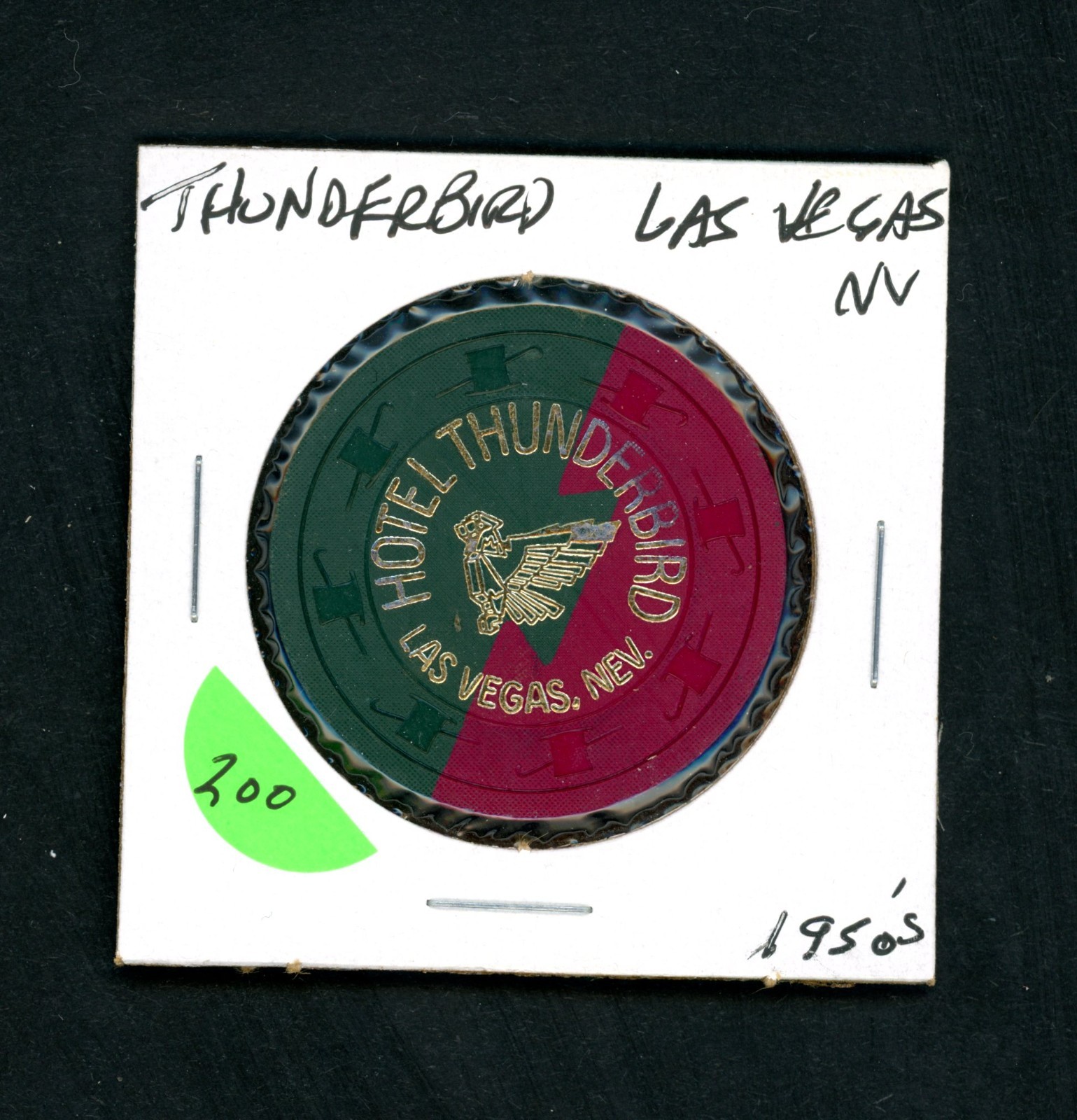 Classic $.50 Thunderbird Las Vegas, Nevada Casino Chip