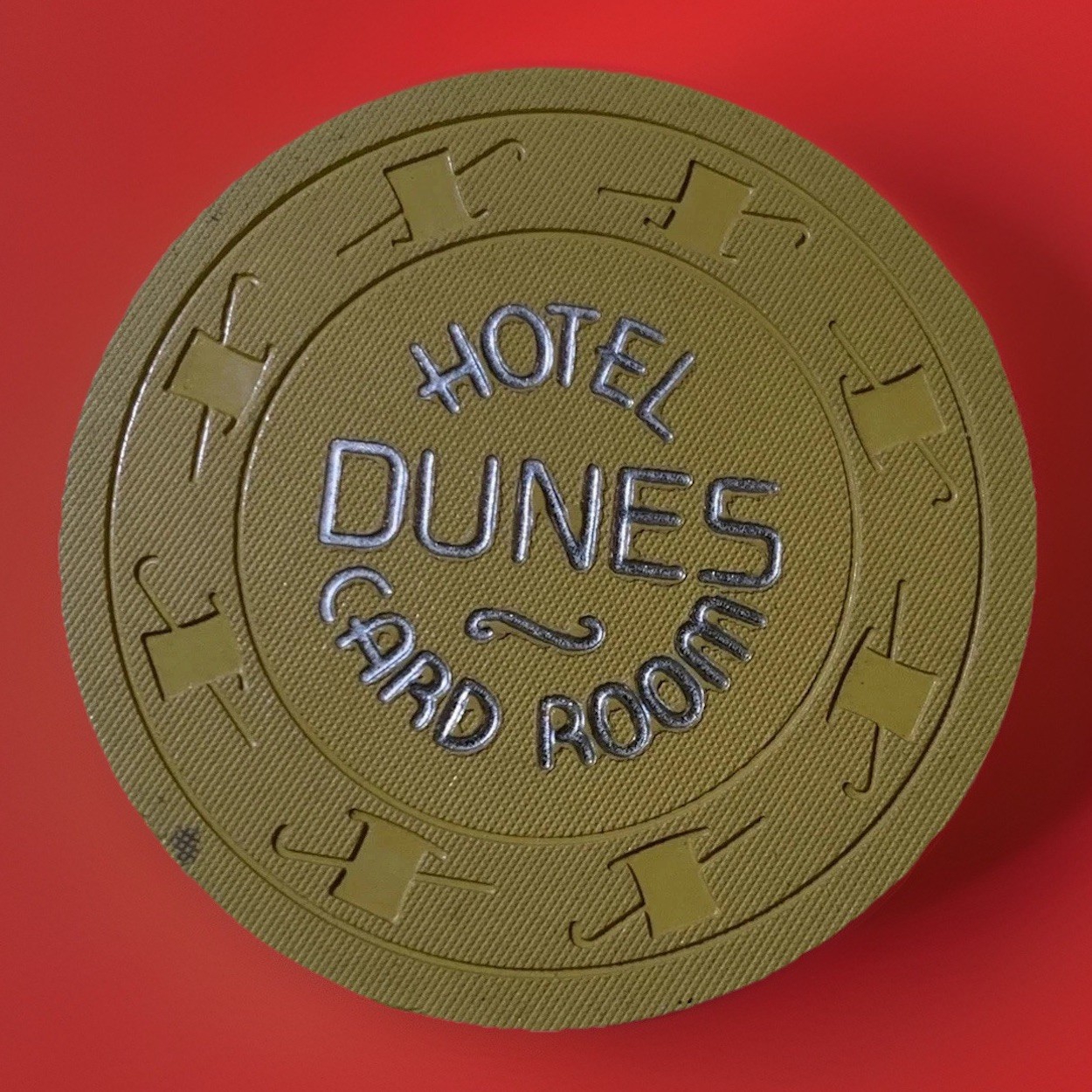 1960s Dunes Hotel Card Room 50¢ $0.50 Las Vegas, Nevada Poker Casino Chip 1960s Dunes Hotel Card Room 50¢ $0.50 Las Vegas, Nevada Poker Casino Chip