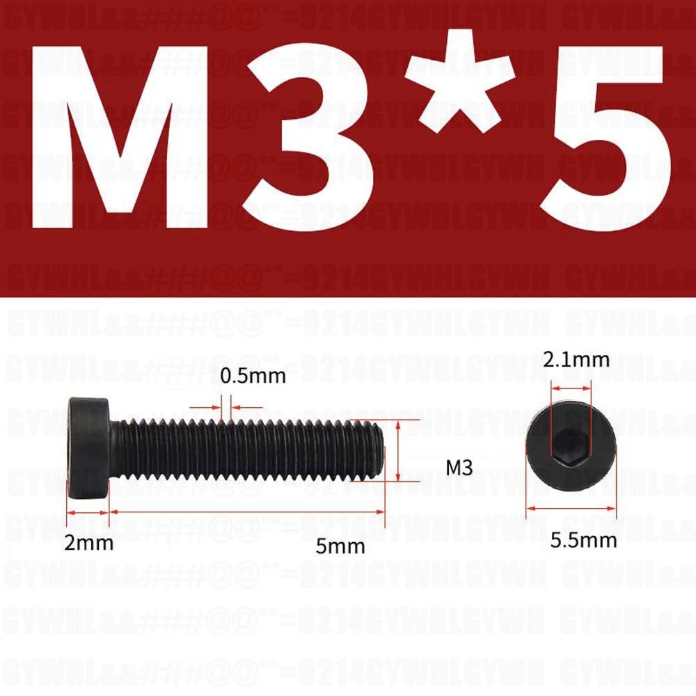 M3 - M16 Black Low Head Cap Screws High Tensile 12.9 Allen Key Hex Socket Bolts