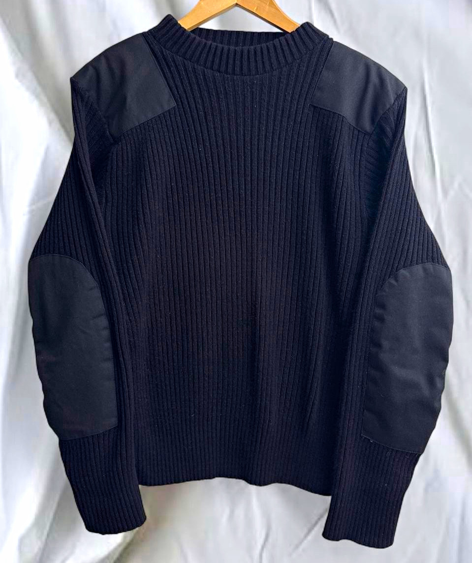 Vintage Rothco Black Heavy Ribbed Commando Sweater