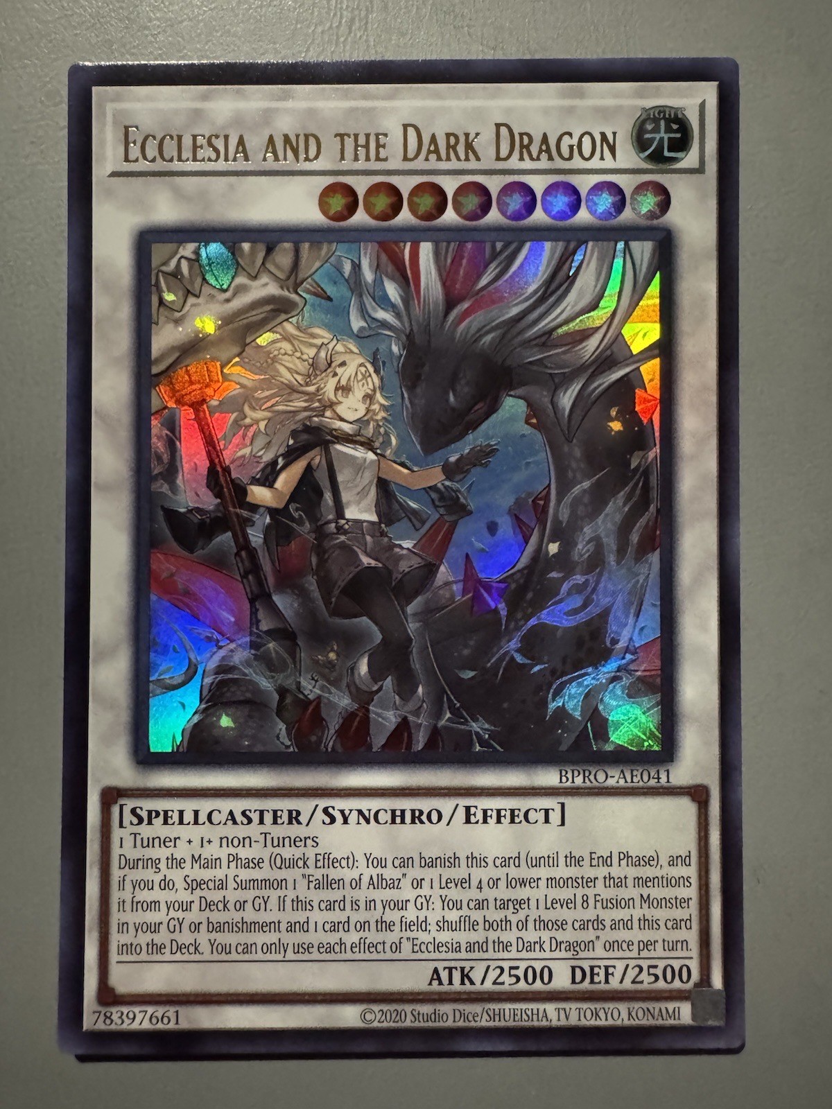 YUGIOH ECCLESIA AND THE DARK DRAGON ASIA ENGLISH EDITION BPRO-AE041 ULTRA RARE