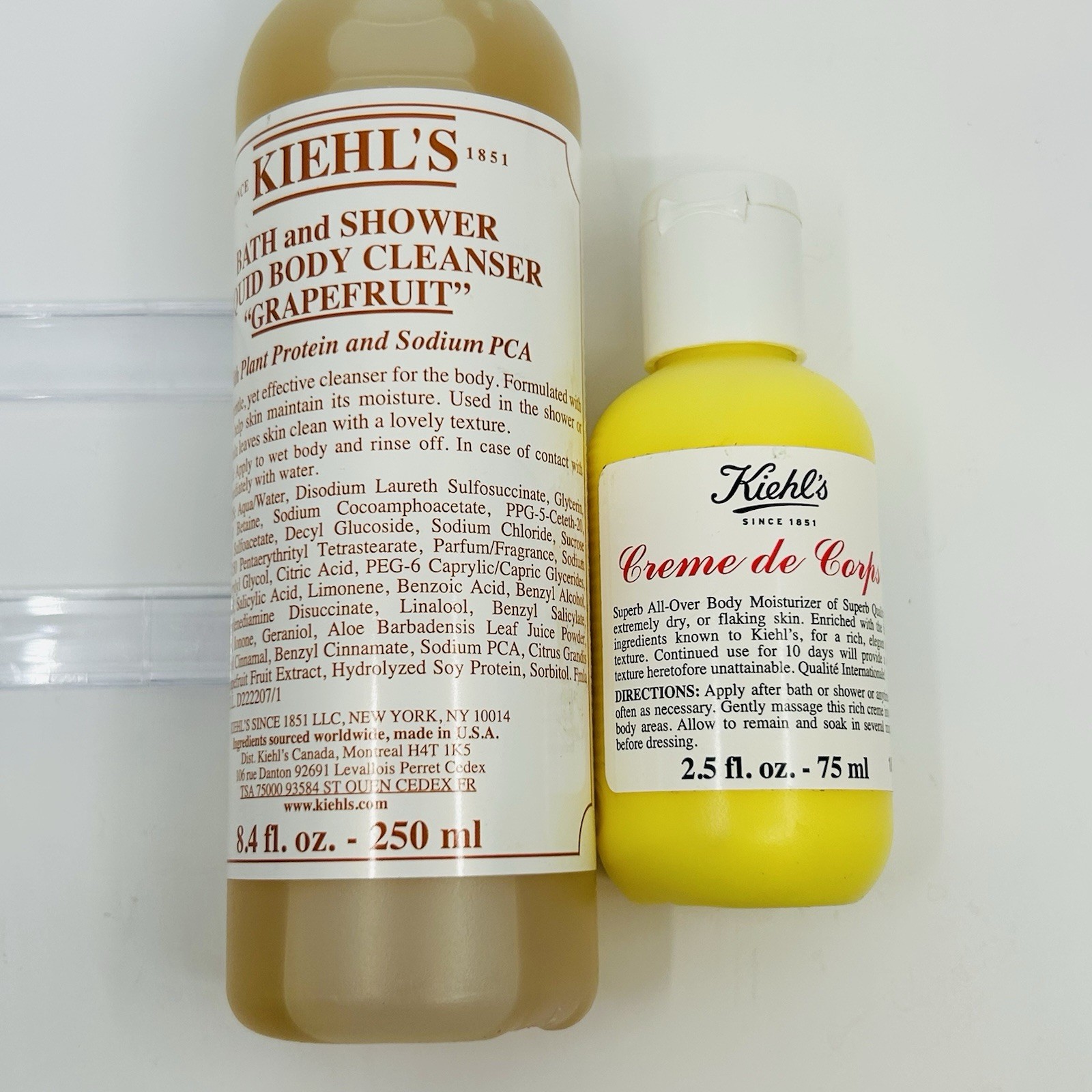 Kiehl's Bath and Shower Body Cleanser Grapefruit 8.4 oz & Creme De Corps 2.5 oz Kiehl's Bath and Shower Body Cleanser Grapefruit 8.4 oz & Creme De Corps 2.5 oz