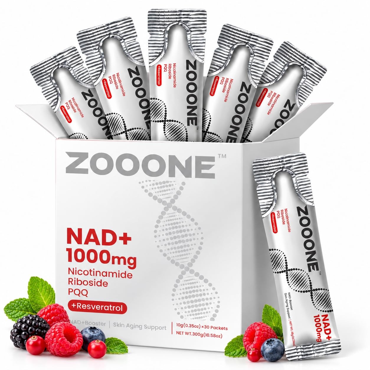 zooone- NAD+ Supplement 30pcs, Premium Nicotinamide Riboside