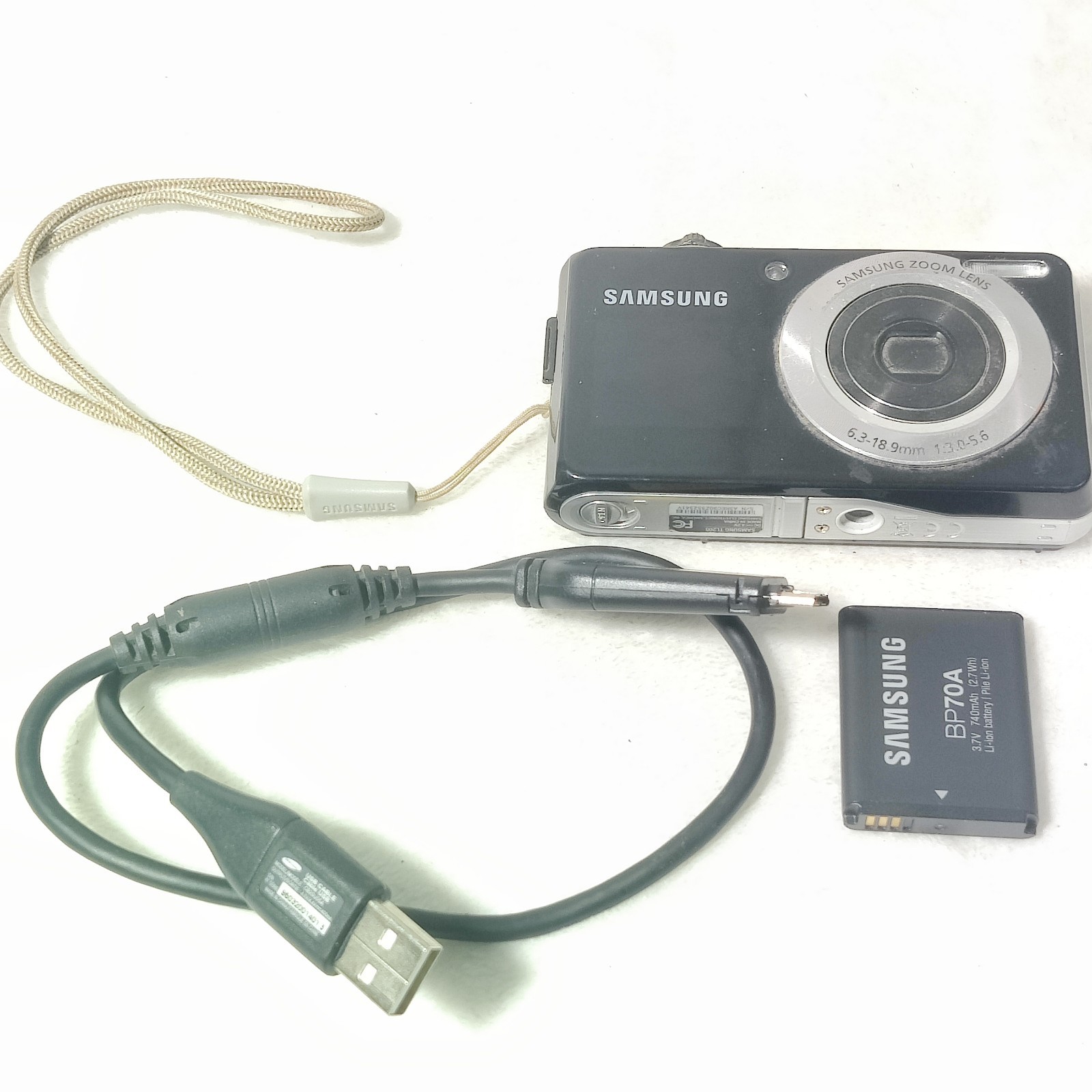 As Is Samsung DualView TL205 12.2MP Digital Camera Battery & Charger Data Cable 