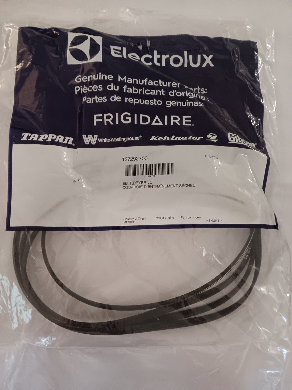 137292700 Genuine OEM Frigidaire Dryer Drum Belt