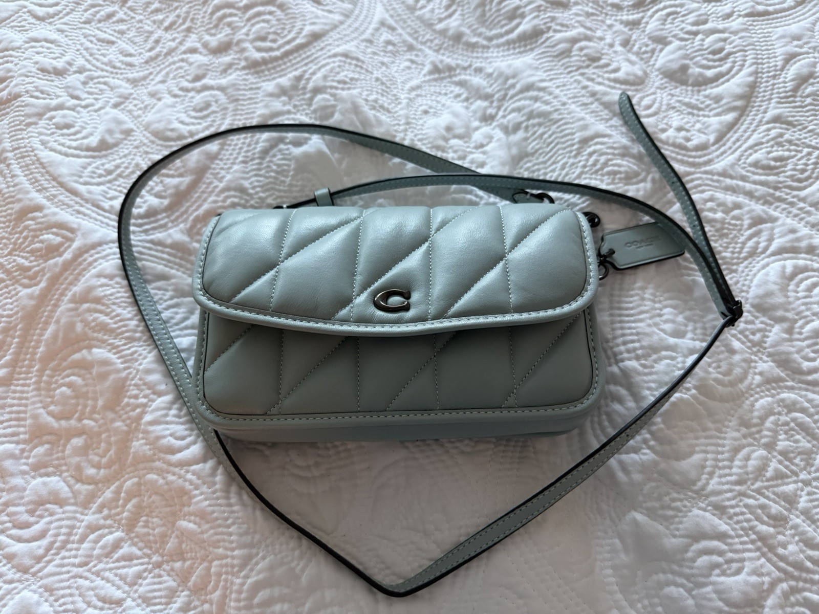 Coach Hayden crossbody with pillow quilting aqua C8571