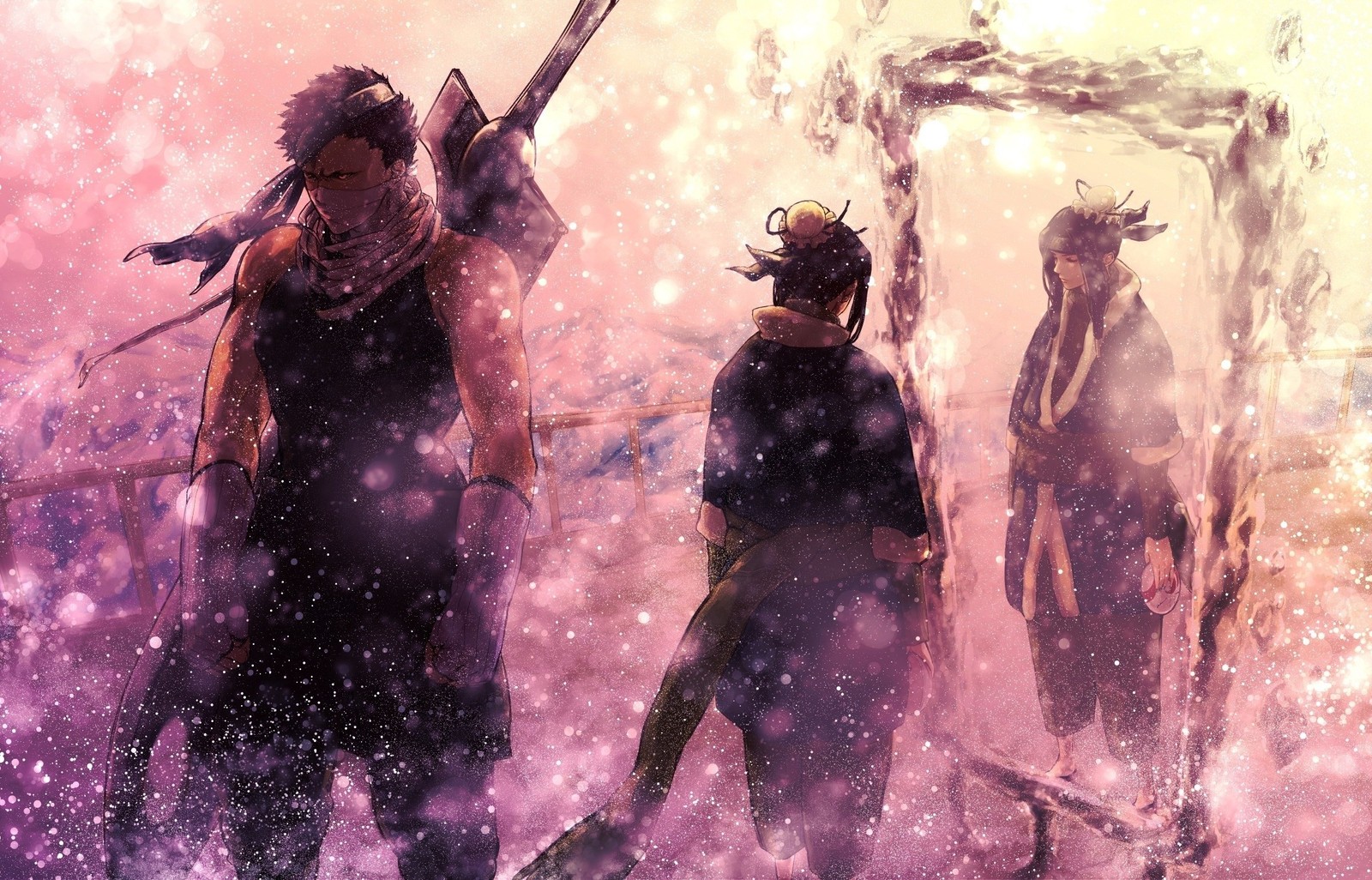 Naruto Shippuuden Momochi Zabuza Haku Snow Anime Playmat Desk Mat 24x14in