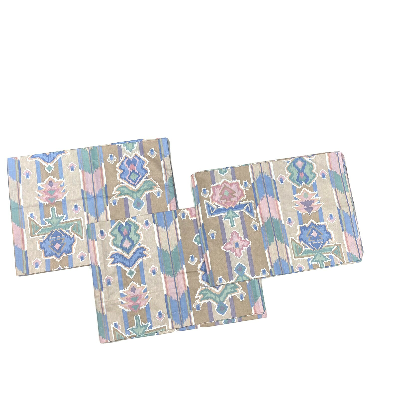 Vintage Handmade Set Valances Southwest Turkish Stripe Pink Blue Short Curtains Vintage Handmade Set Valances Southwest Turkish Stripe Pink Blue Short Curtains