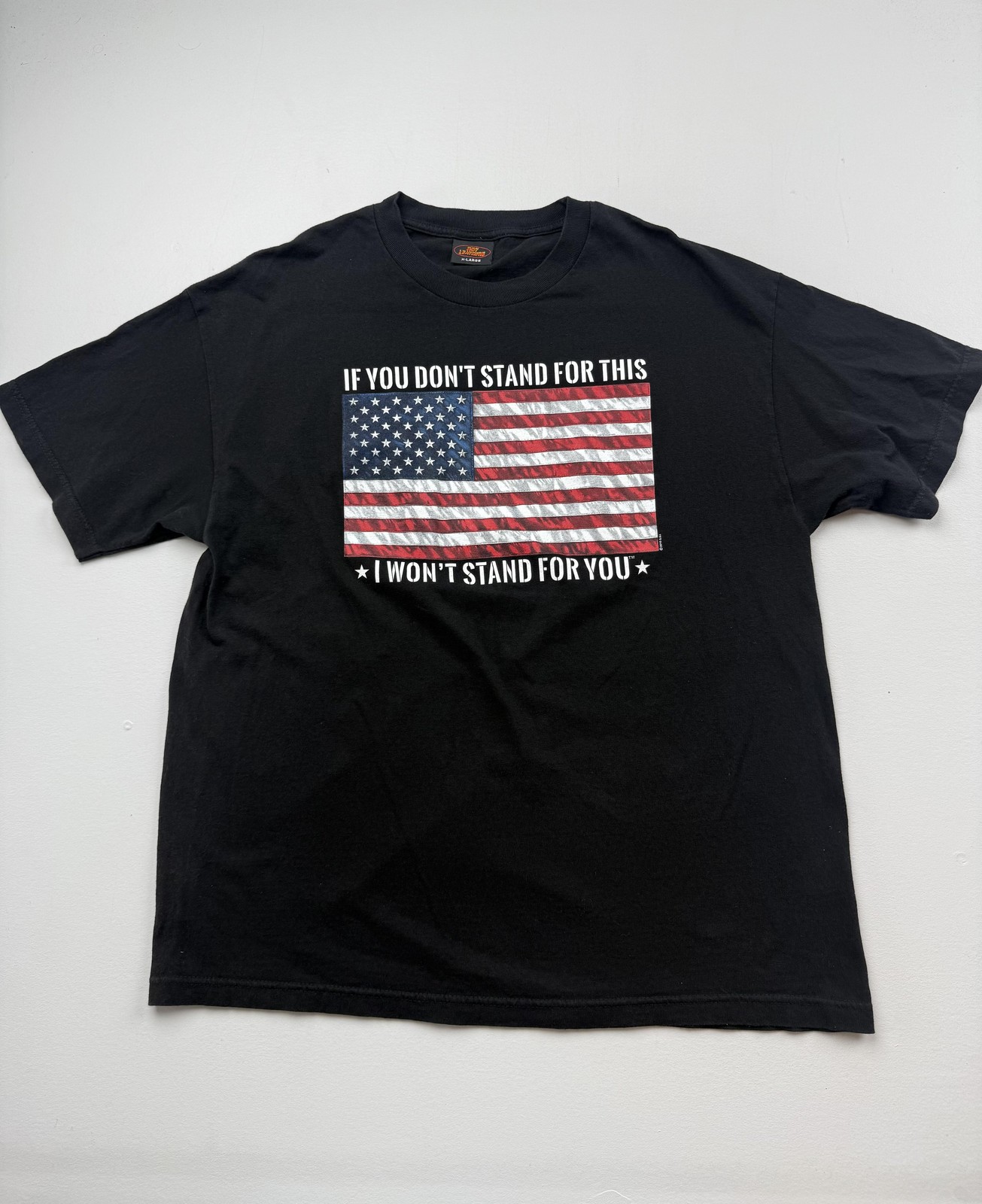 Hot Leathers Shirt Mens XL Black American Flag Biker Rags Graphic Tee Patriotic