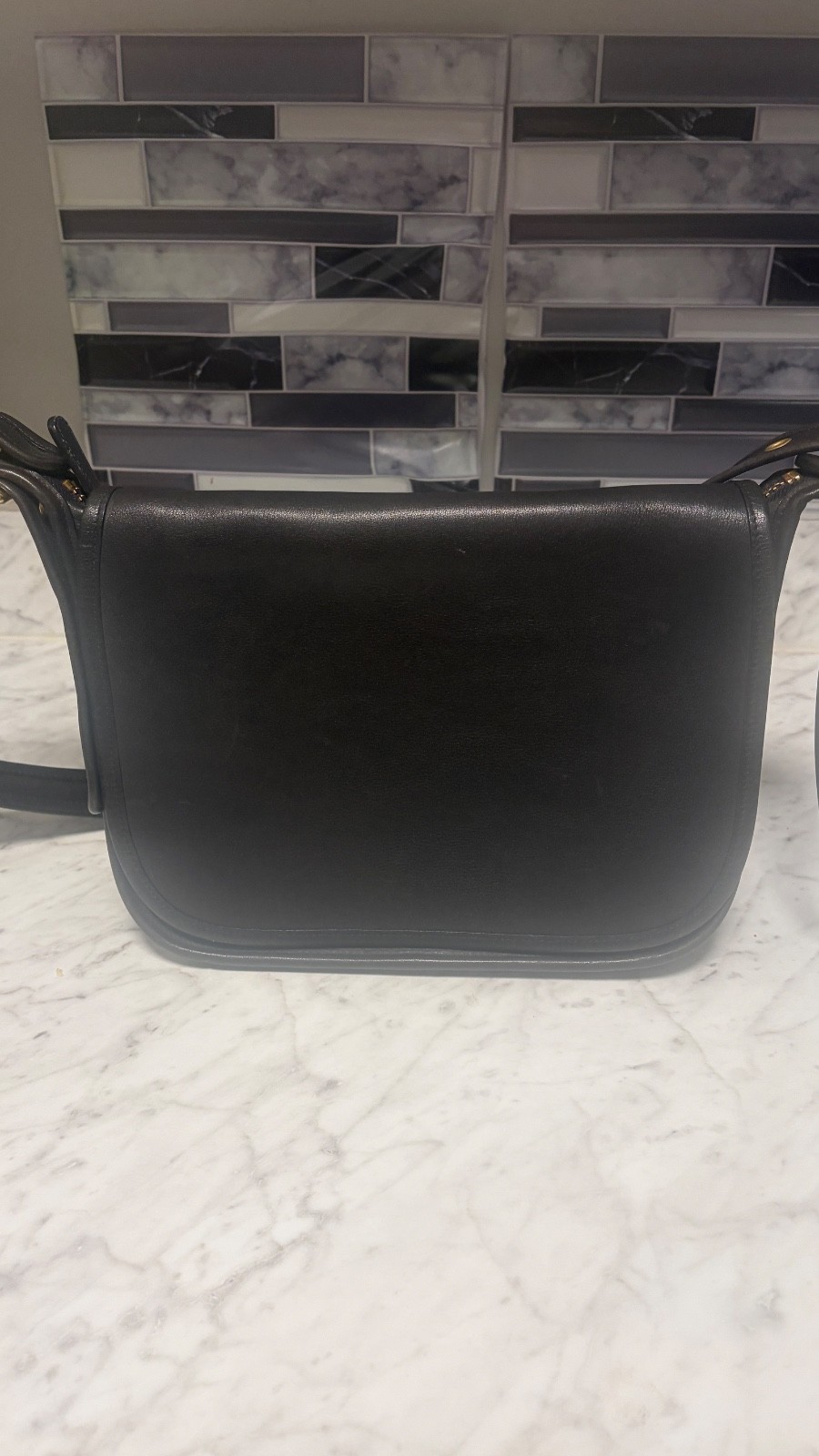 Vintage Coach 9951 Patricia Legacy Flap BlackLeather Crossbody Saddle Bag