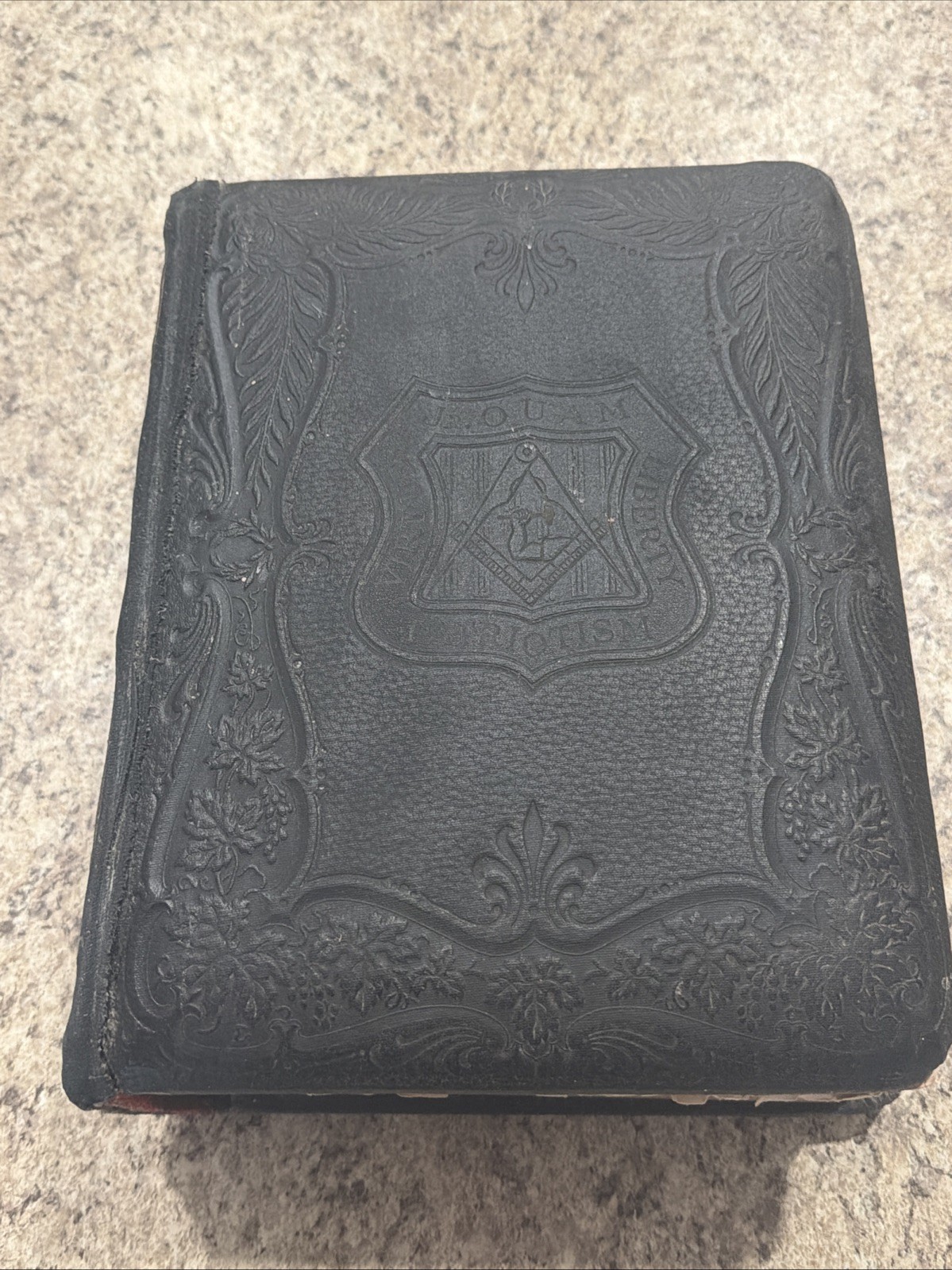 1891 Holman Self-Explanatory Edition Leather Holy Bible Masonic Freemason Cover