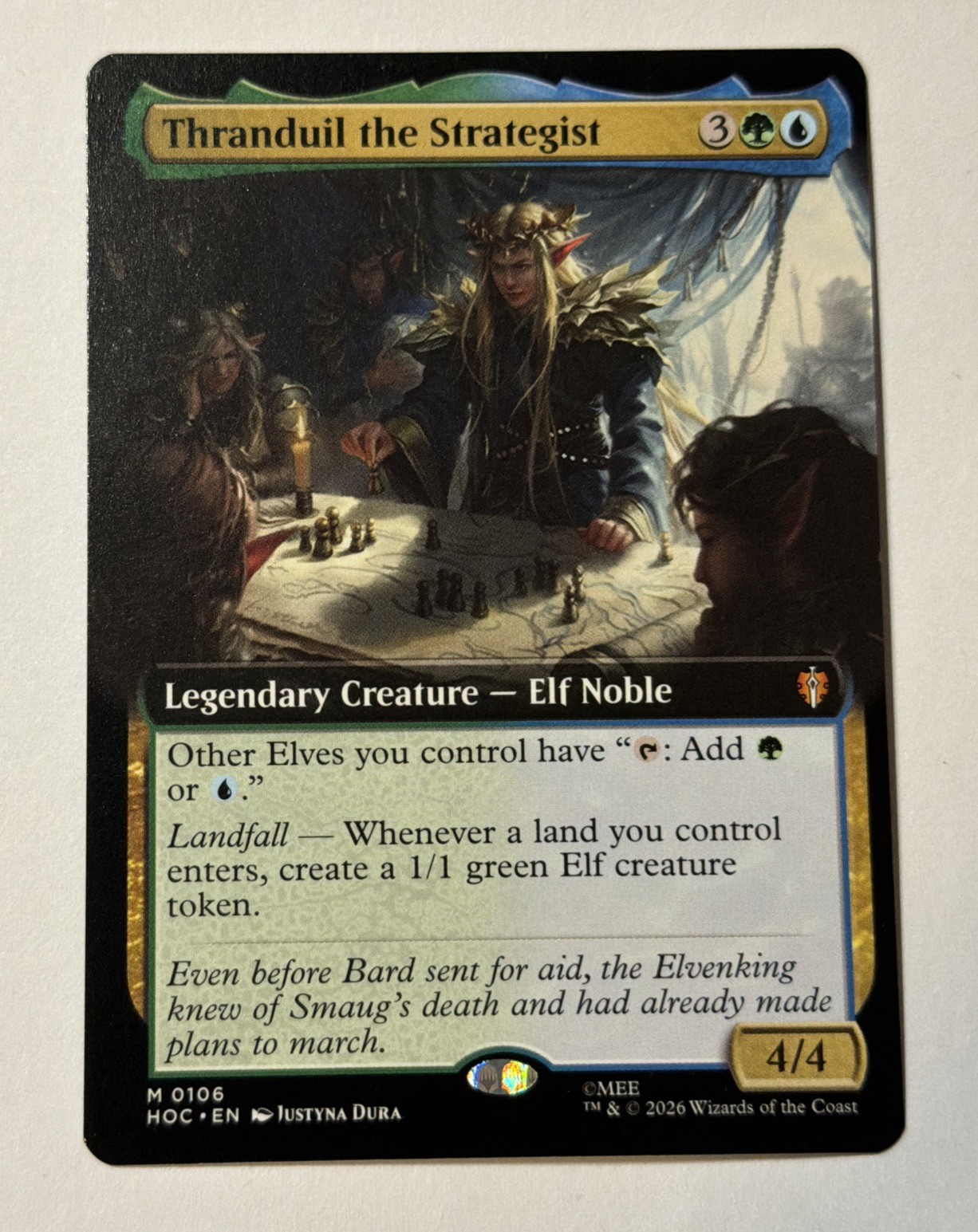 Thranduil the Strategist #0106 MTG The Hobbit Extended Art Mythic Rare NM Thranduil the Strategist #0106 MTG The Hobbit Extended Art Mythic Rare NM