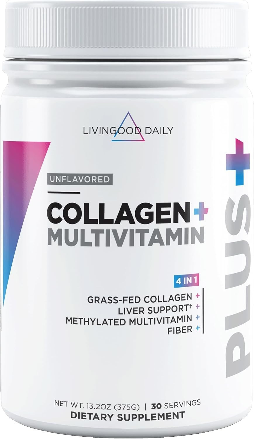 Livingood Daily Hydrolyzed Collagen Peptides Powder, Unflavored 30 Servings