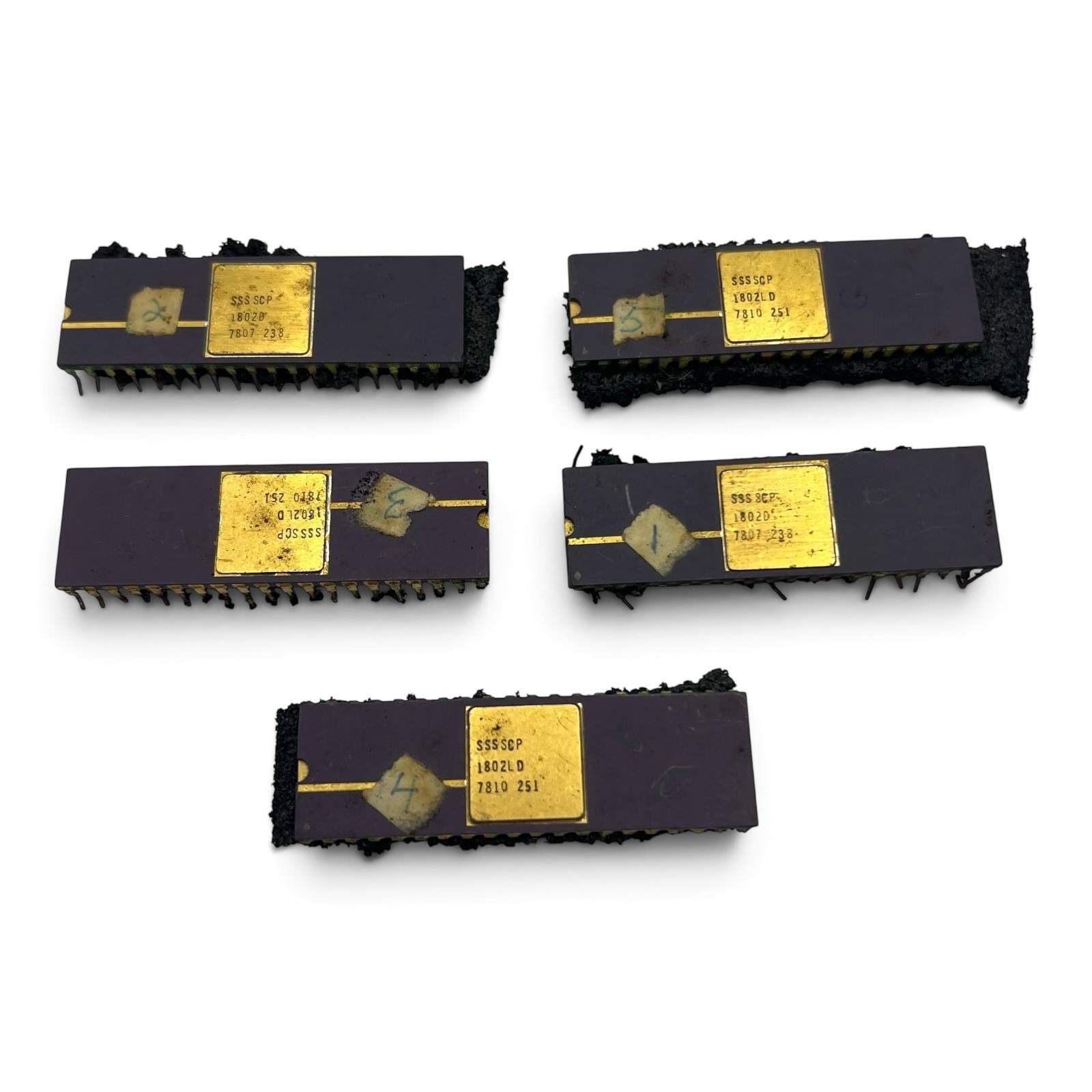 5x Vintage SSS SCP1802D SCP1802LD Ceramic CPU 1802 COSMAC 1978 Gold IC